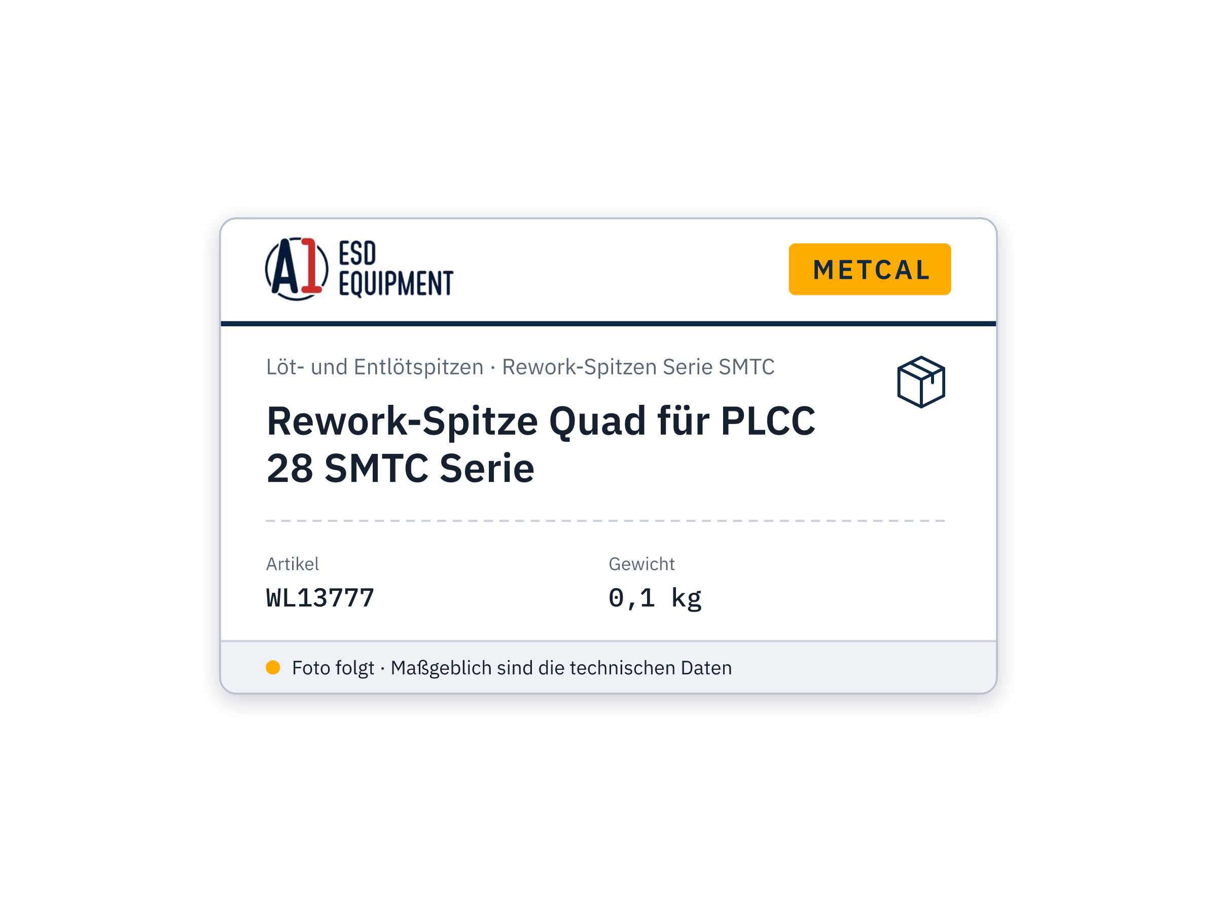 Panne de reprise quad pour PLCC 28 série SMTC - Metcal