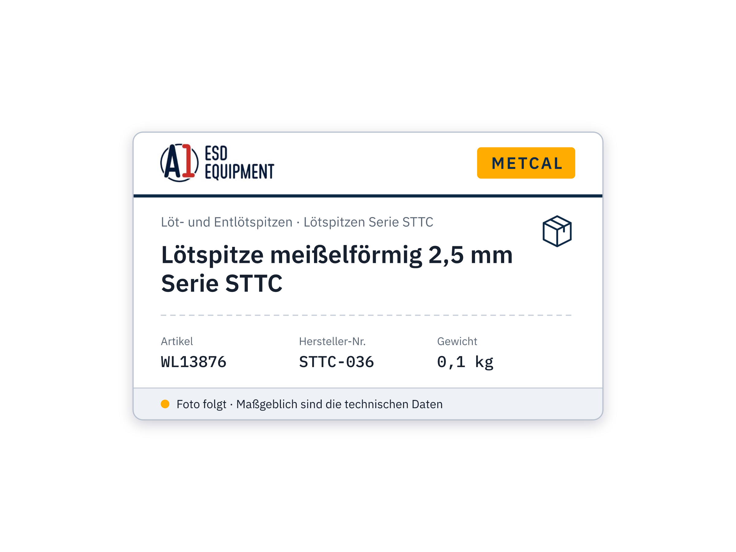 Lötspitze meißelförmig 2,5 mm Serie STTC - Metcal STTC-036