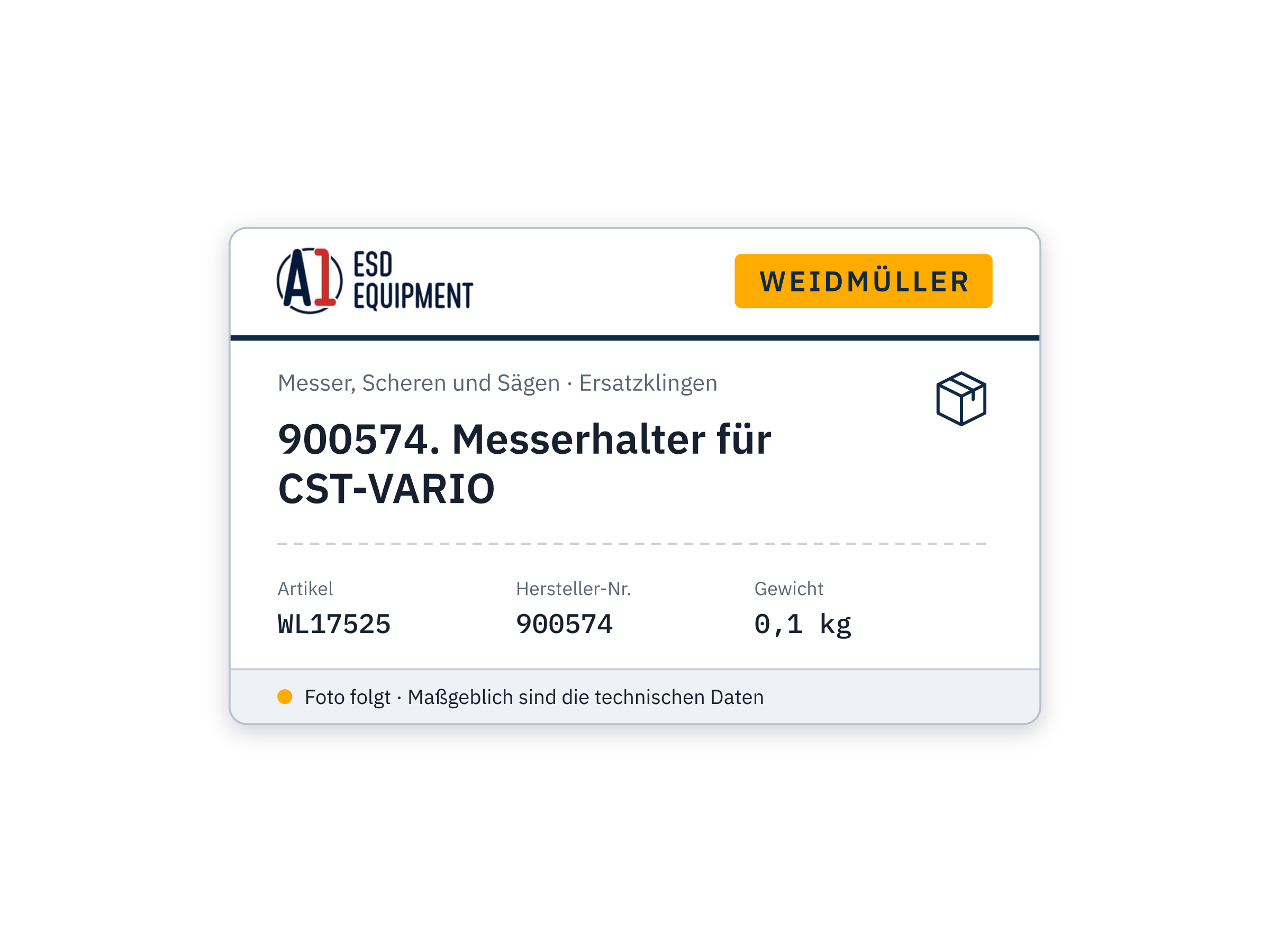 Weidmüller 900574. Blade holder for CST-Vario