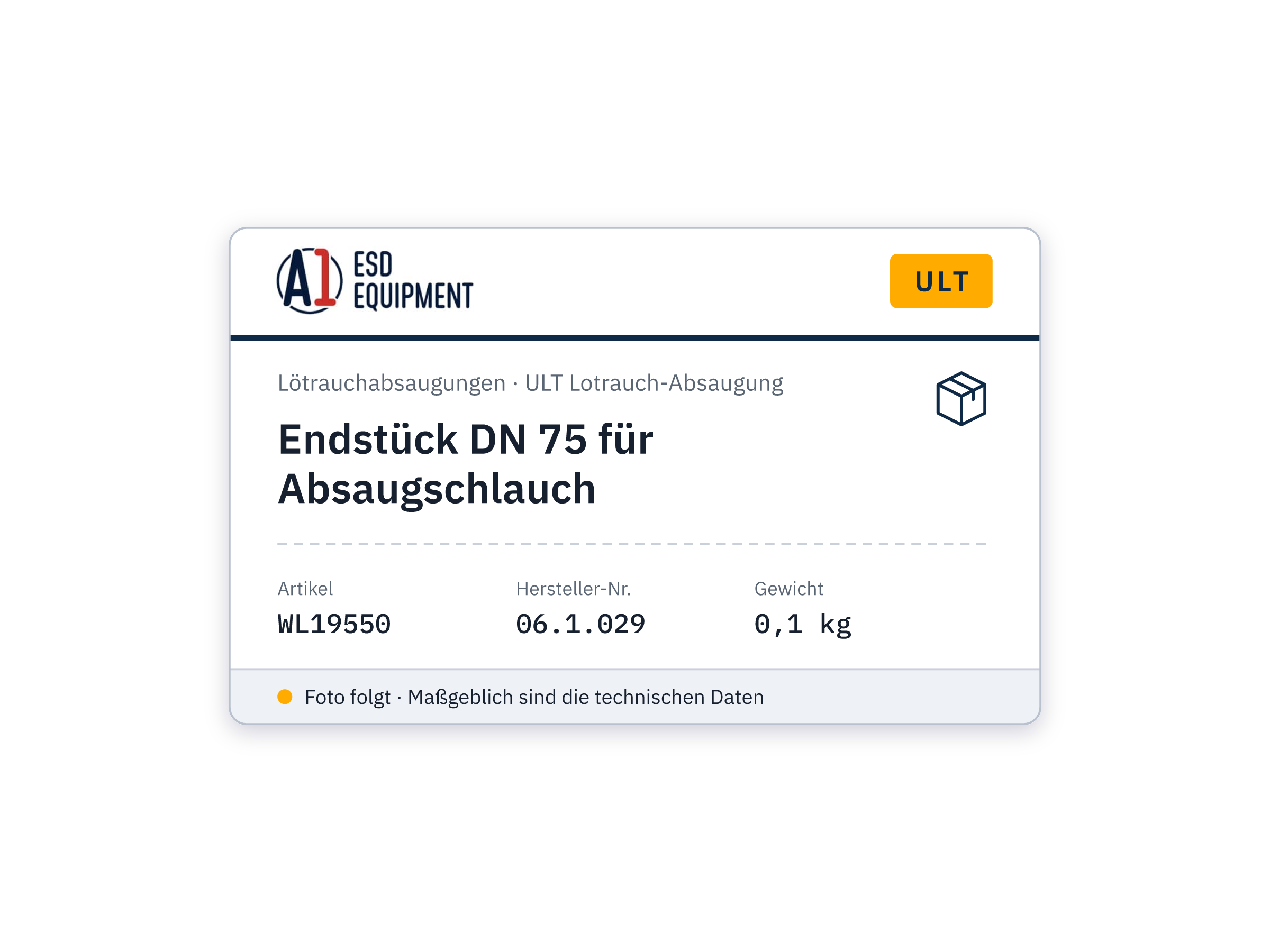 Embout DN 75 pour tuyau d'aspiration - ULT 06.1.029