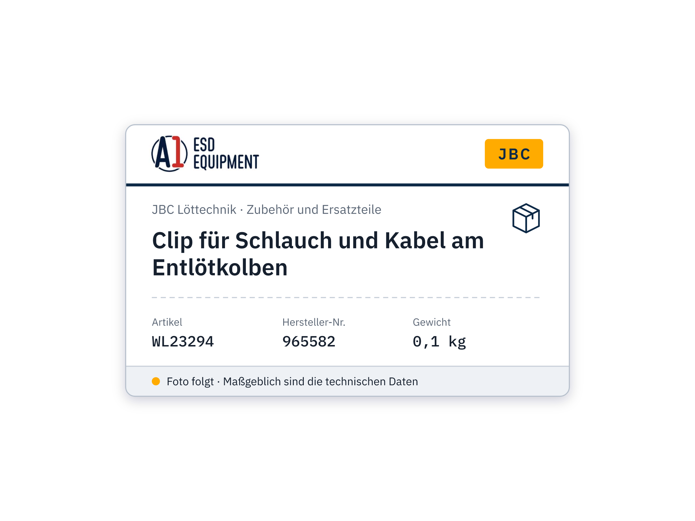 Clip für Schlauch und Kabel am Entlötkolben - JBC 965582