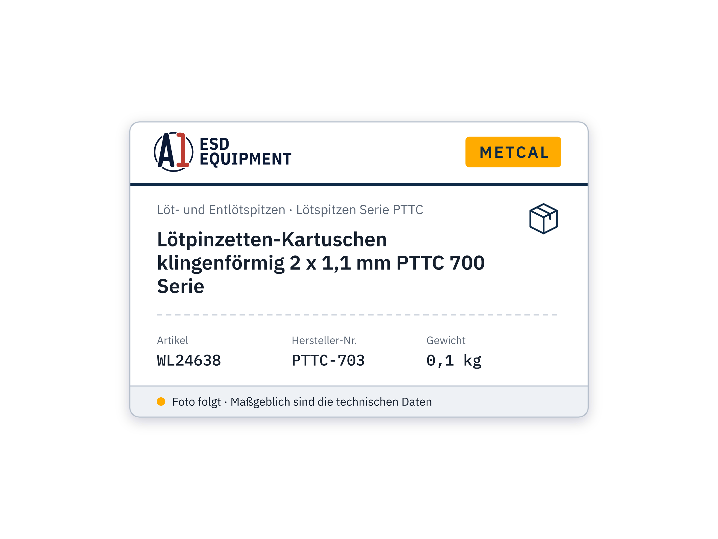 Lötpinzetten-Kartuschen klingenförmig 2 x 1,1 mm PTTC 700 Serie - Metcal PTTC-703