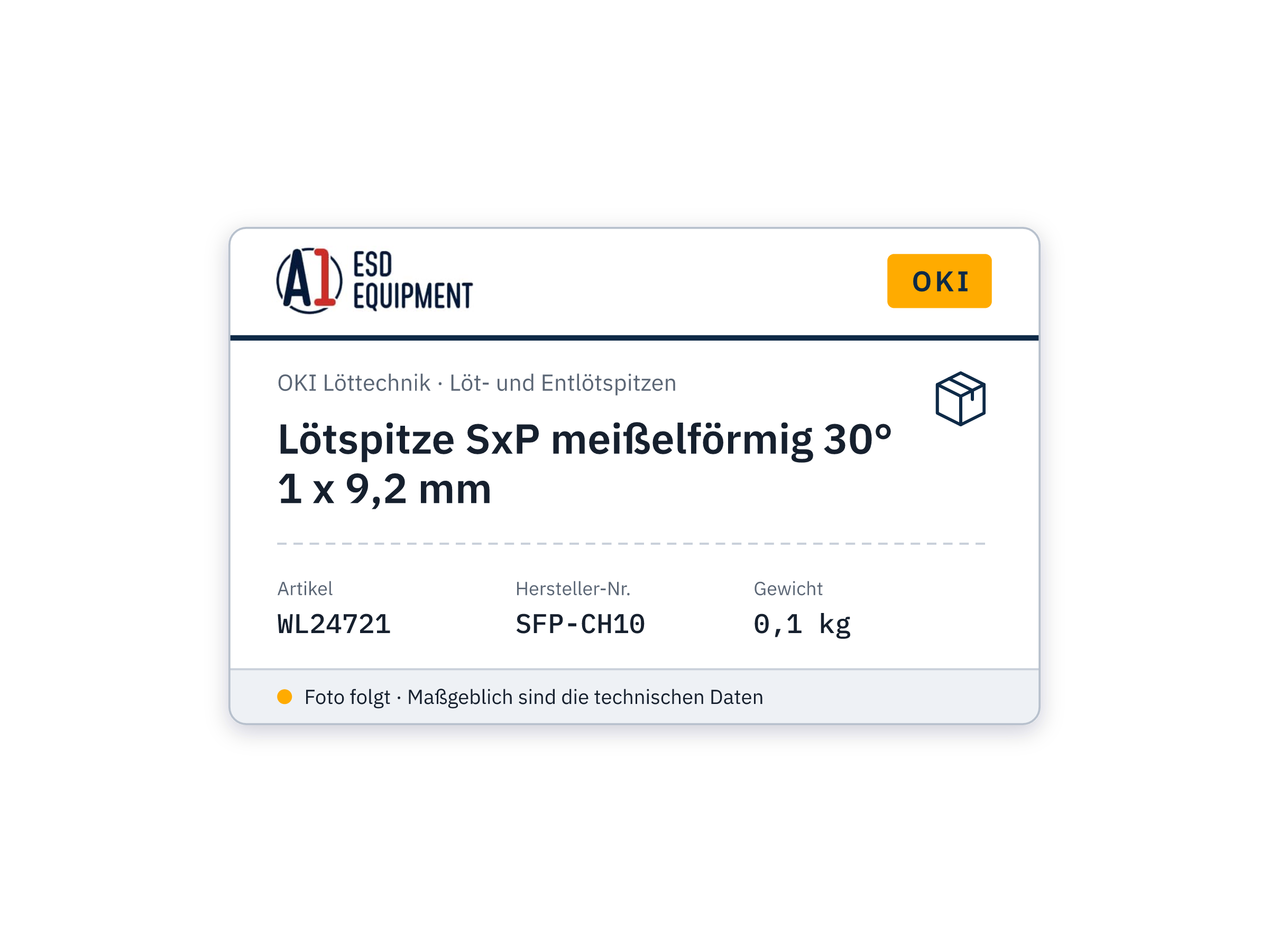 Lötspitze SxP meißelförmig 30° 1 x 9,2 mm - Oki SFP-CH10