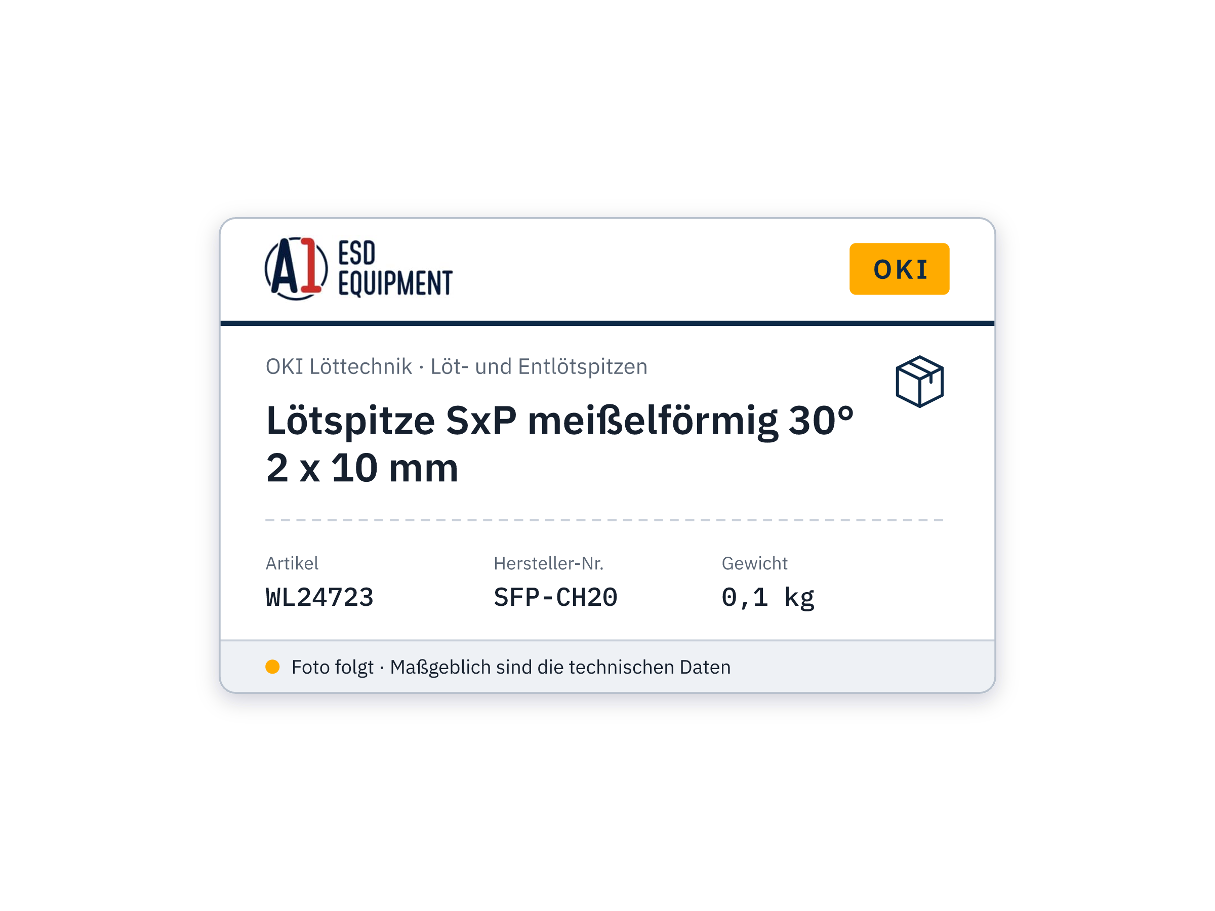 Lötspitze SxP meißelförmig 30° 2 x 10 mm - Oki SFP-CH20