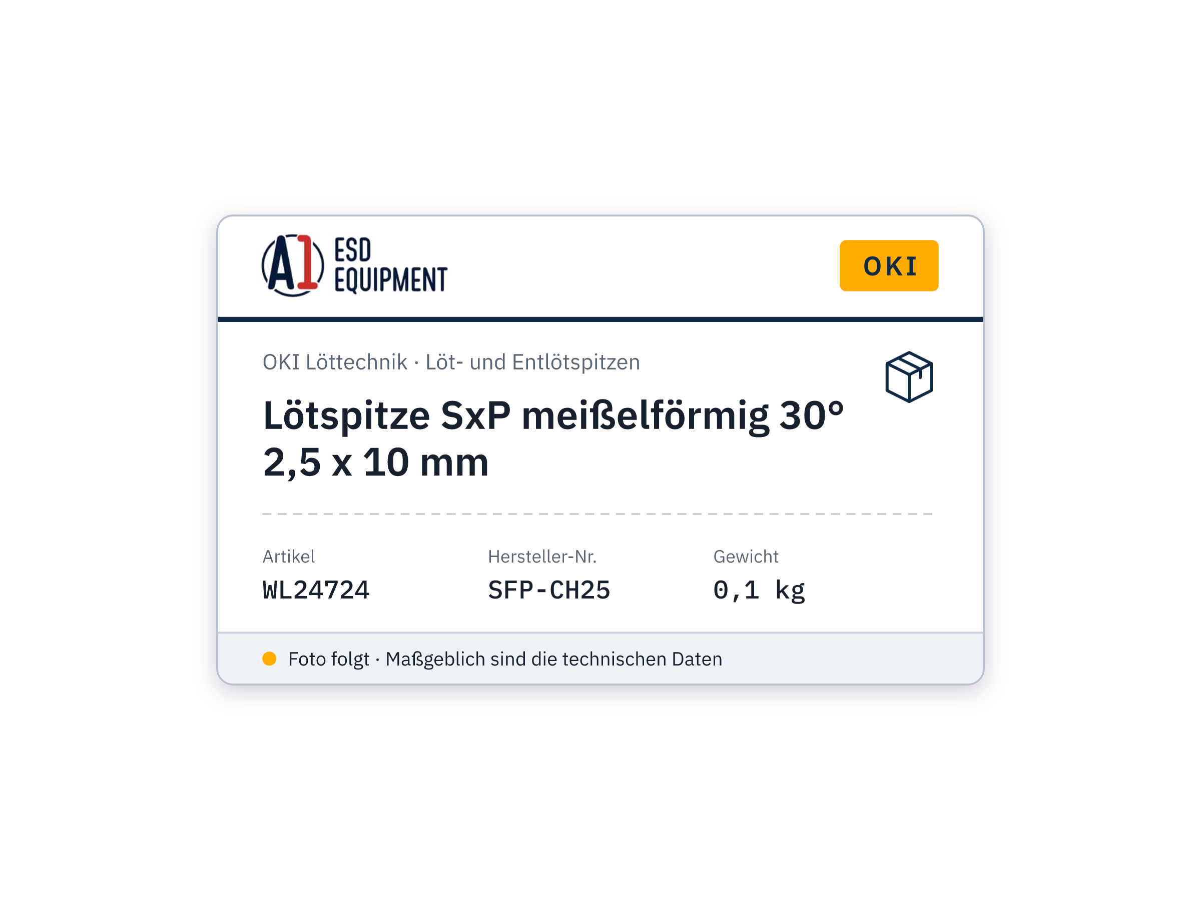 Lötspitze SxP meißelförmig 30° 2,5 x 10 mm - Oki SFP-CH25