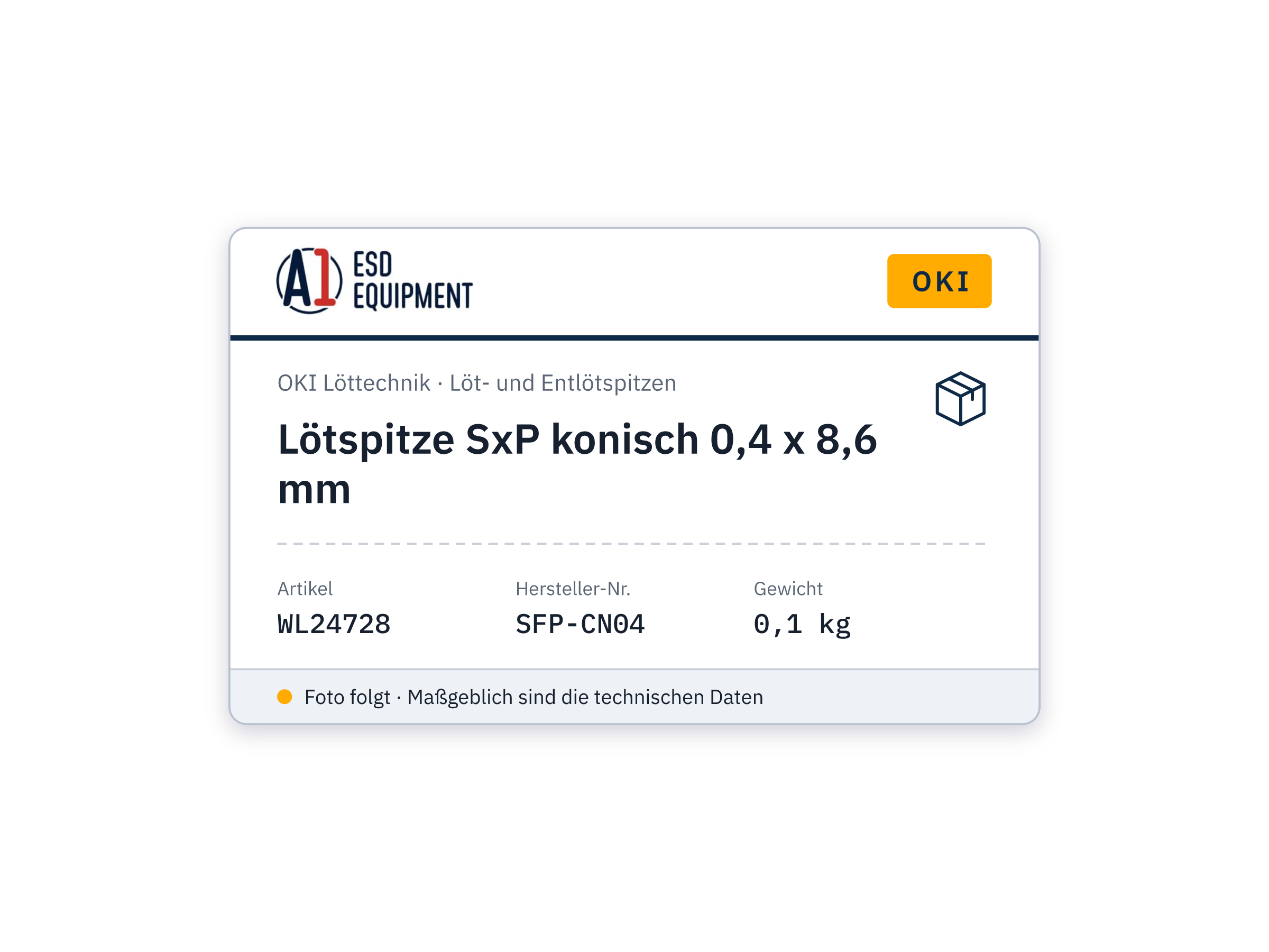 Lötspitze SxP konisch 0,4 x 8,6 mm - Oki SFP-CN04