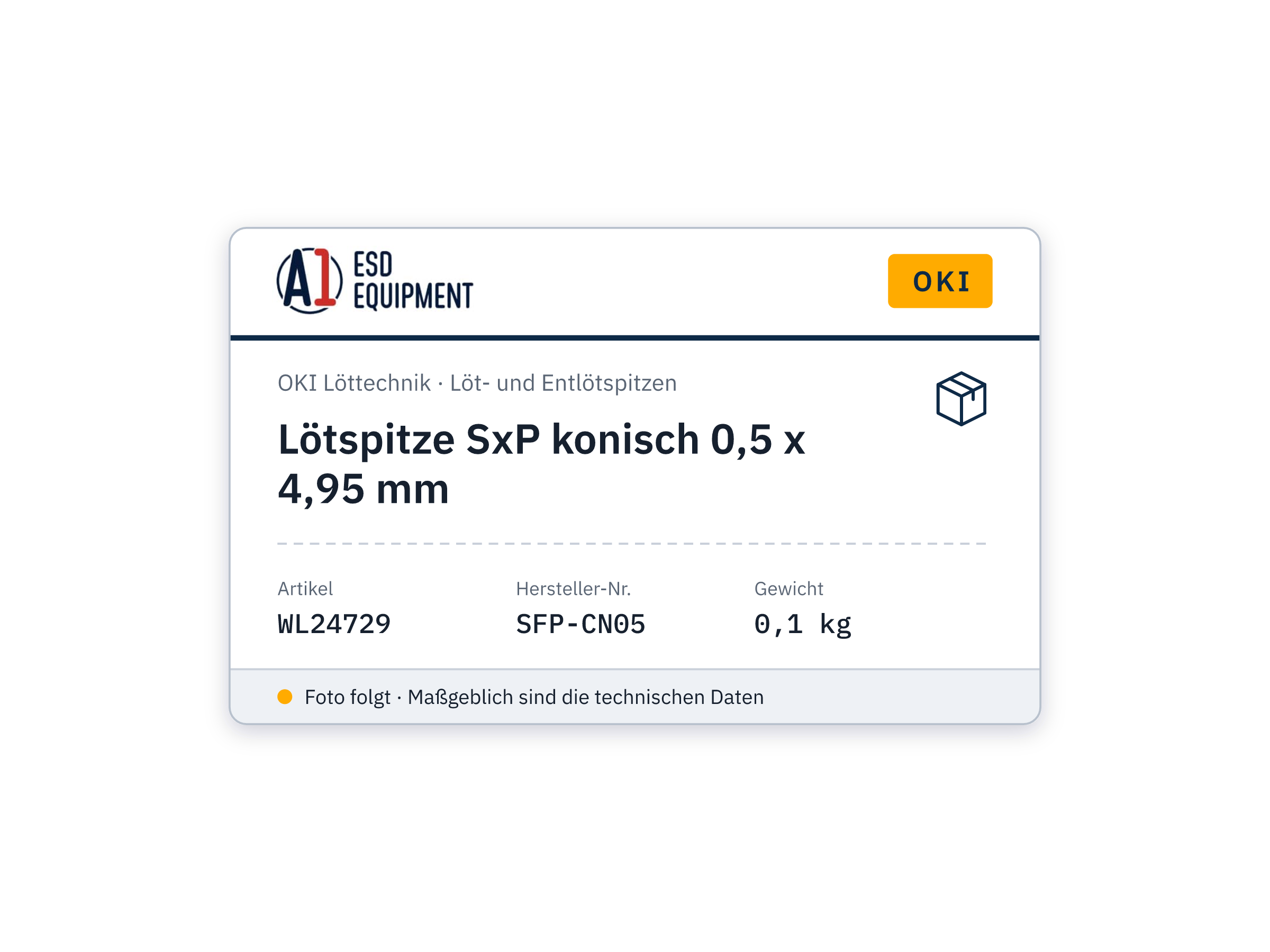 Lötspitze SxP konisch 0,5 x 4,95 mm - Oki SFP-CN05