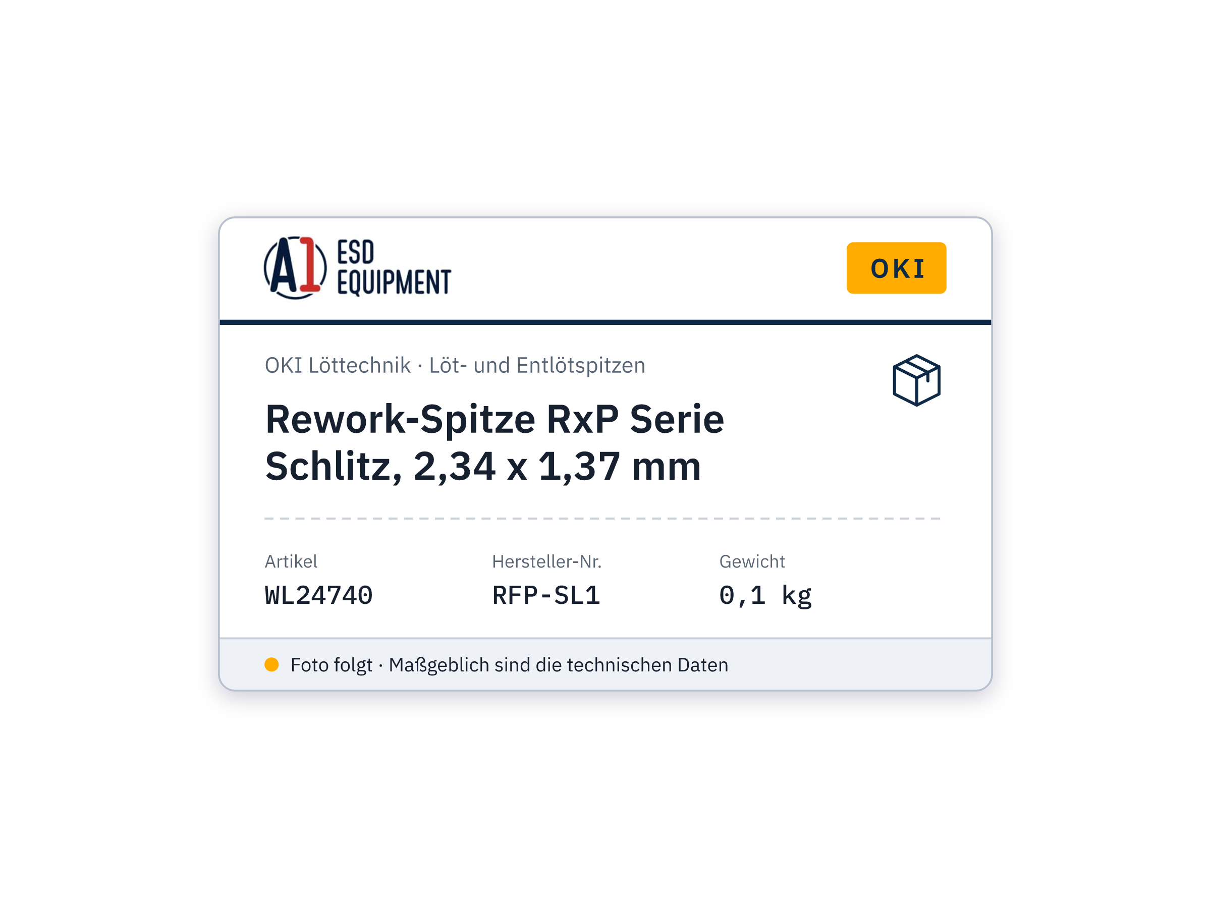 Rework tip RxP Series slot, 2.34 x 1.37 mm - Oki RFP-SL1