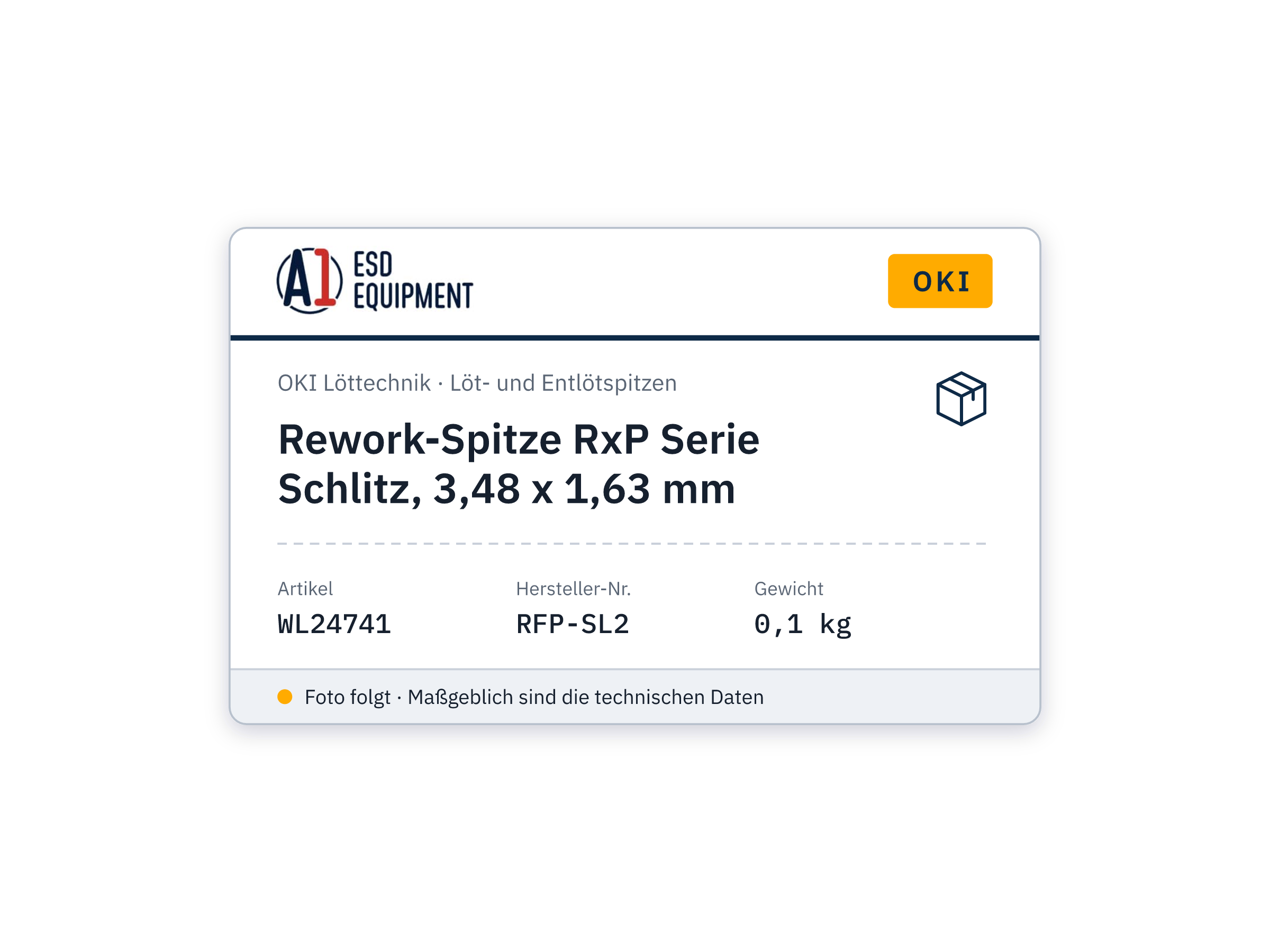 Rework-Spitze RxP Serie Schlitz, 3,48 x 1,63 mm - Oki RFP-SL2