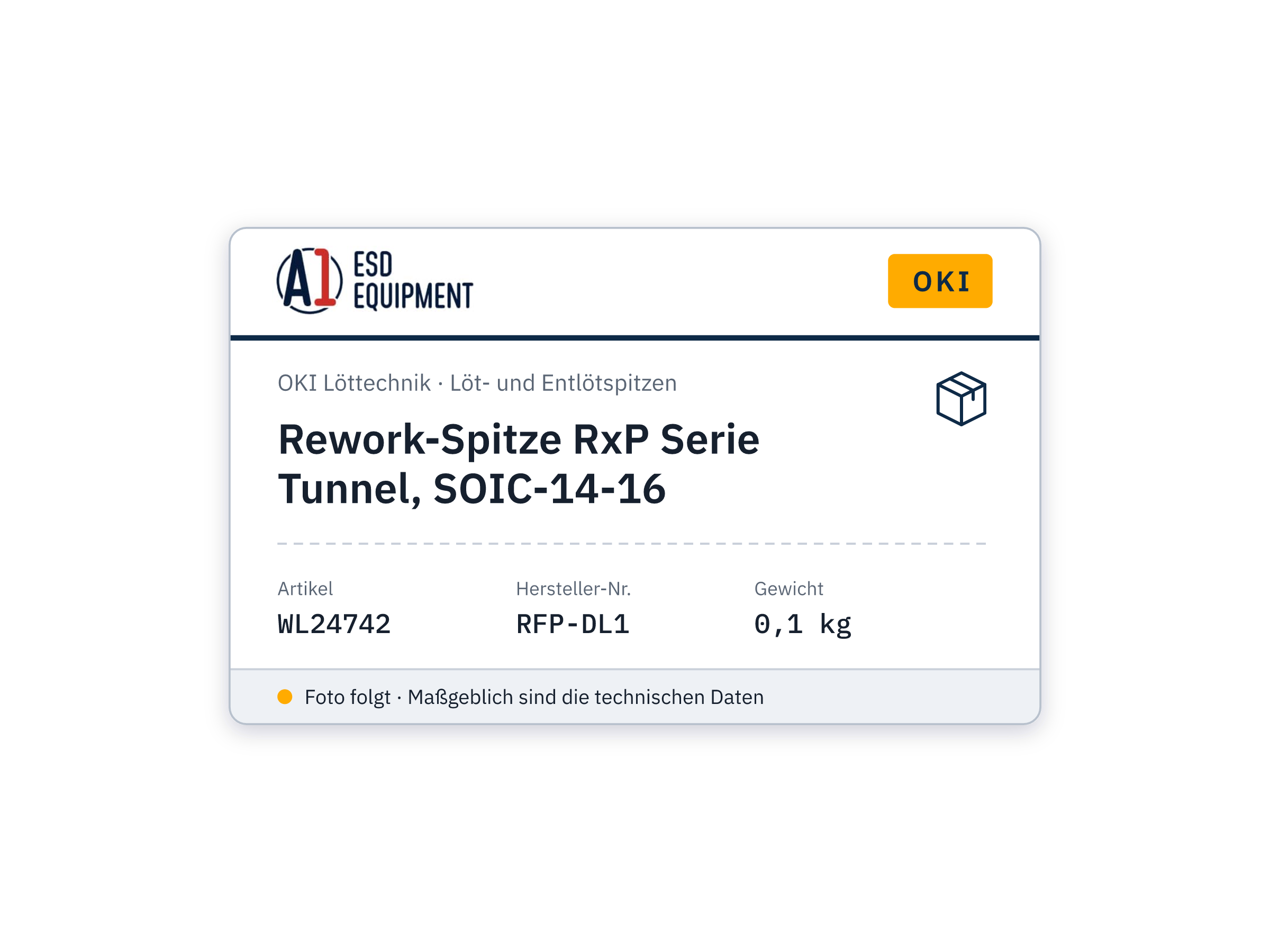 Rework-Spitze RxP Serie Tunnel, SOIC-14-16 - Oki RFP-DL1