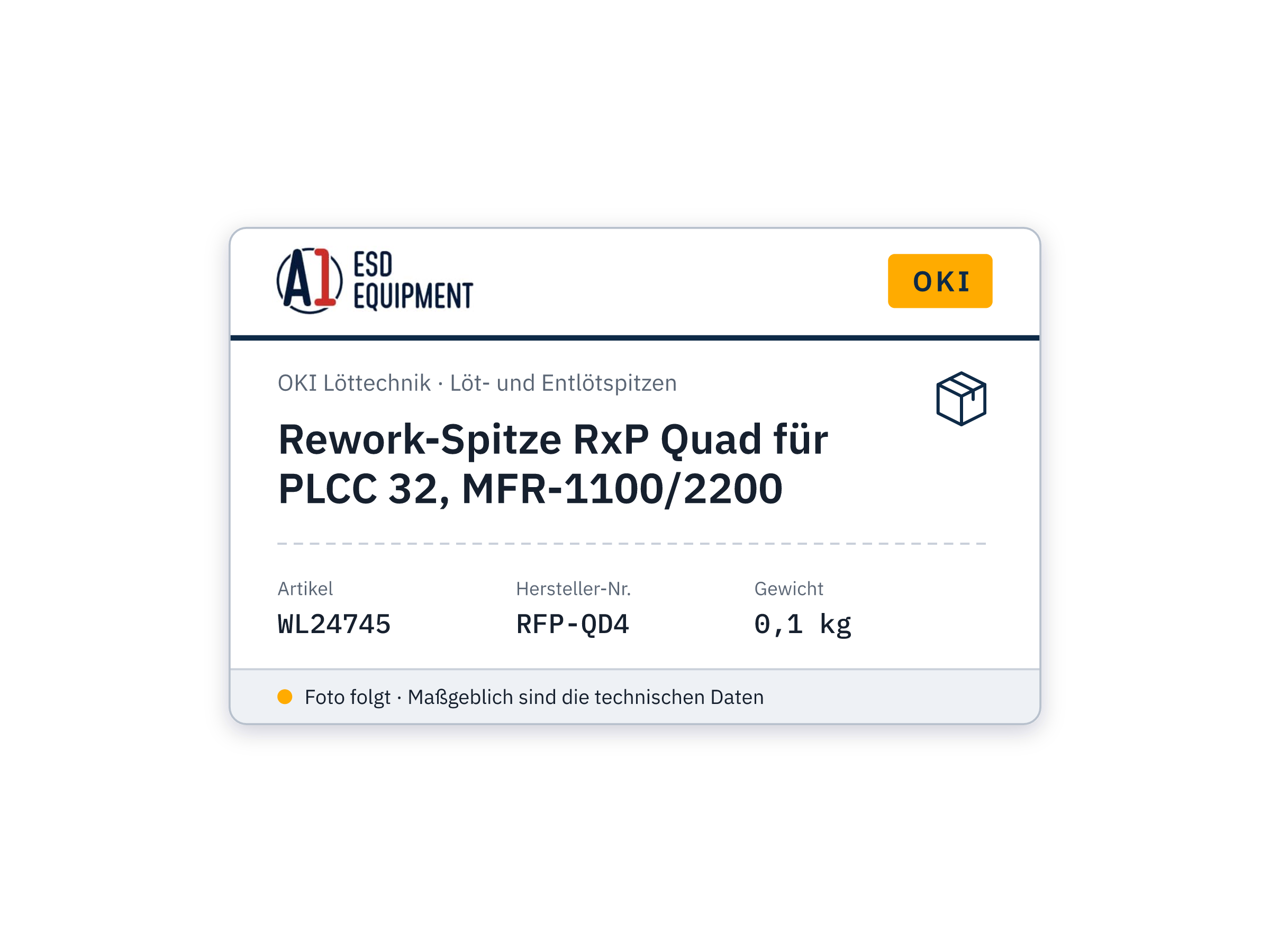 Rework tip RxP Quad for PLCC 32, MFR-1100/2200 - Oki RFP-QD4