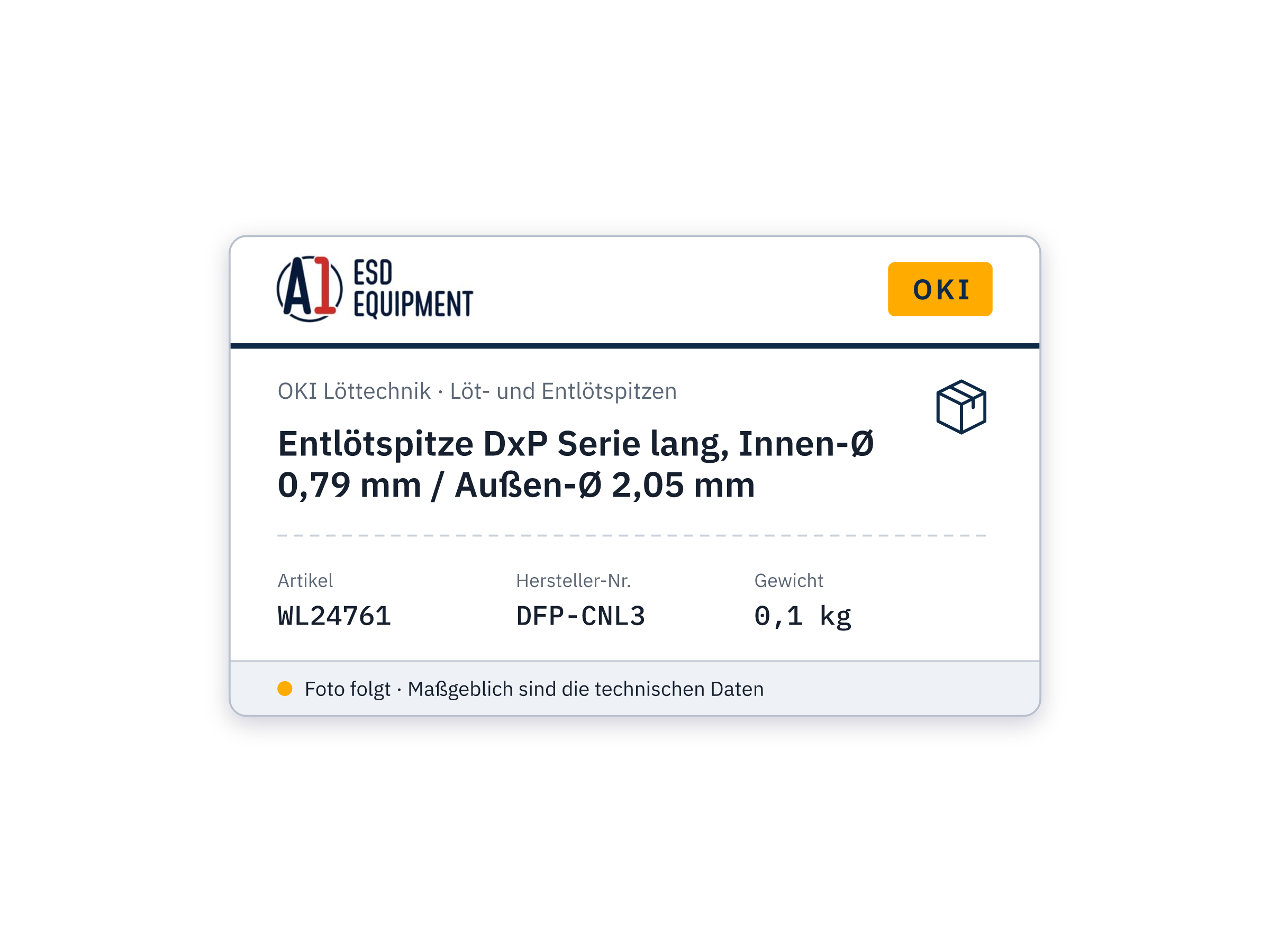 Buse de dessoudage série DxP longue, Ø int. 0.79 mm / Ø ext. 2.05 mm - Oki DFP-CNL3