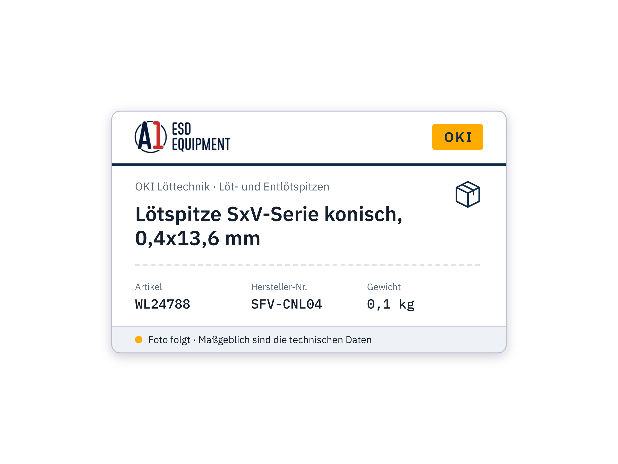 Lötspitze SxV-Serie konisch, 0,4x13,6 mm - Oki SFV-CNL04