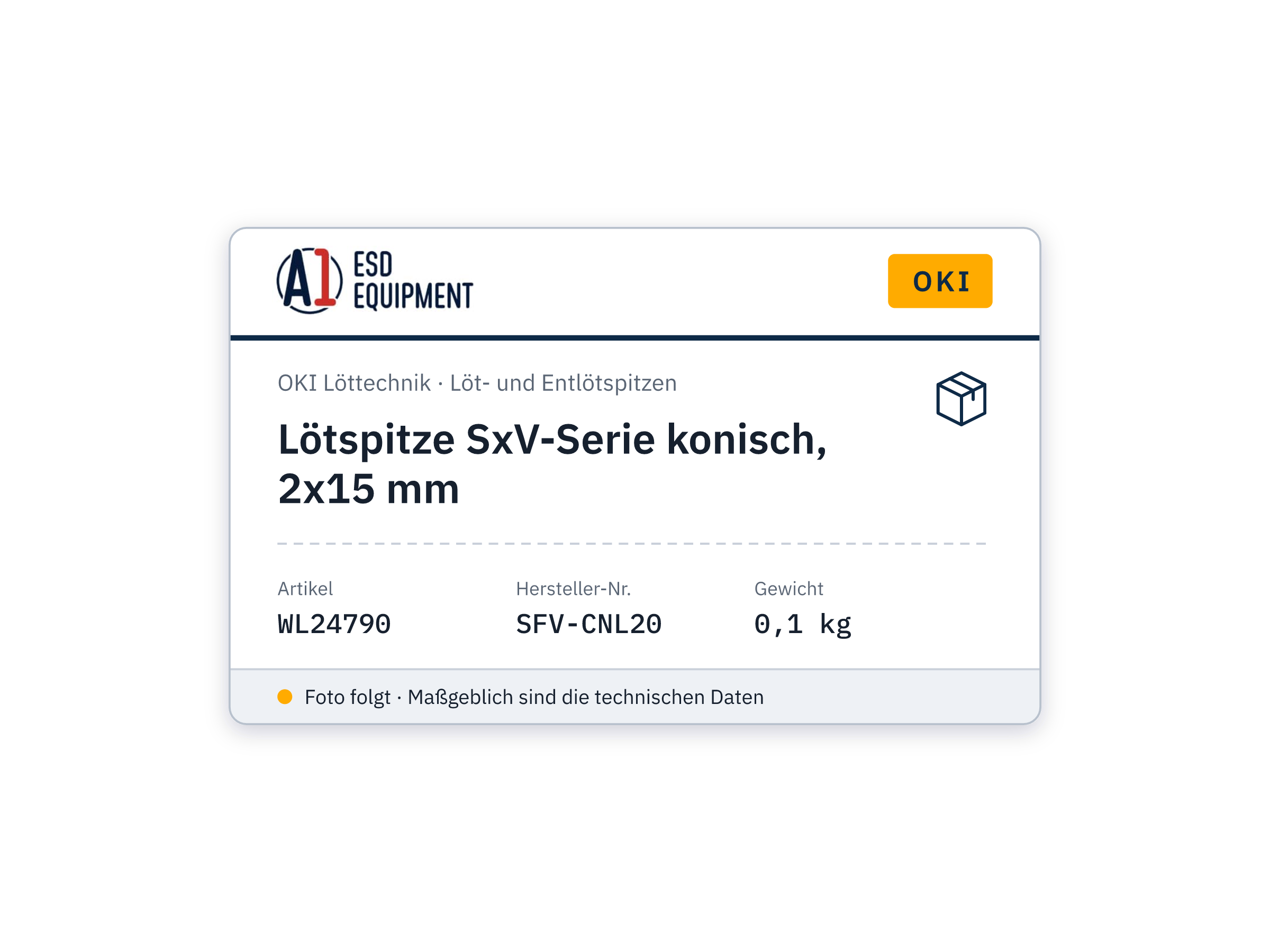Lötspitze SxV-Serie konisch, 2x15 mm - Oki SFV-CNL20
