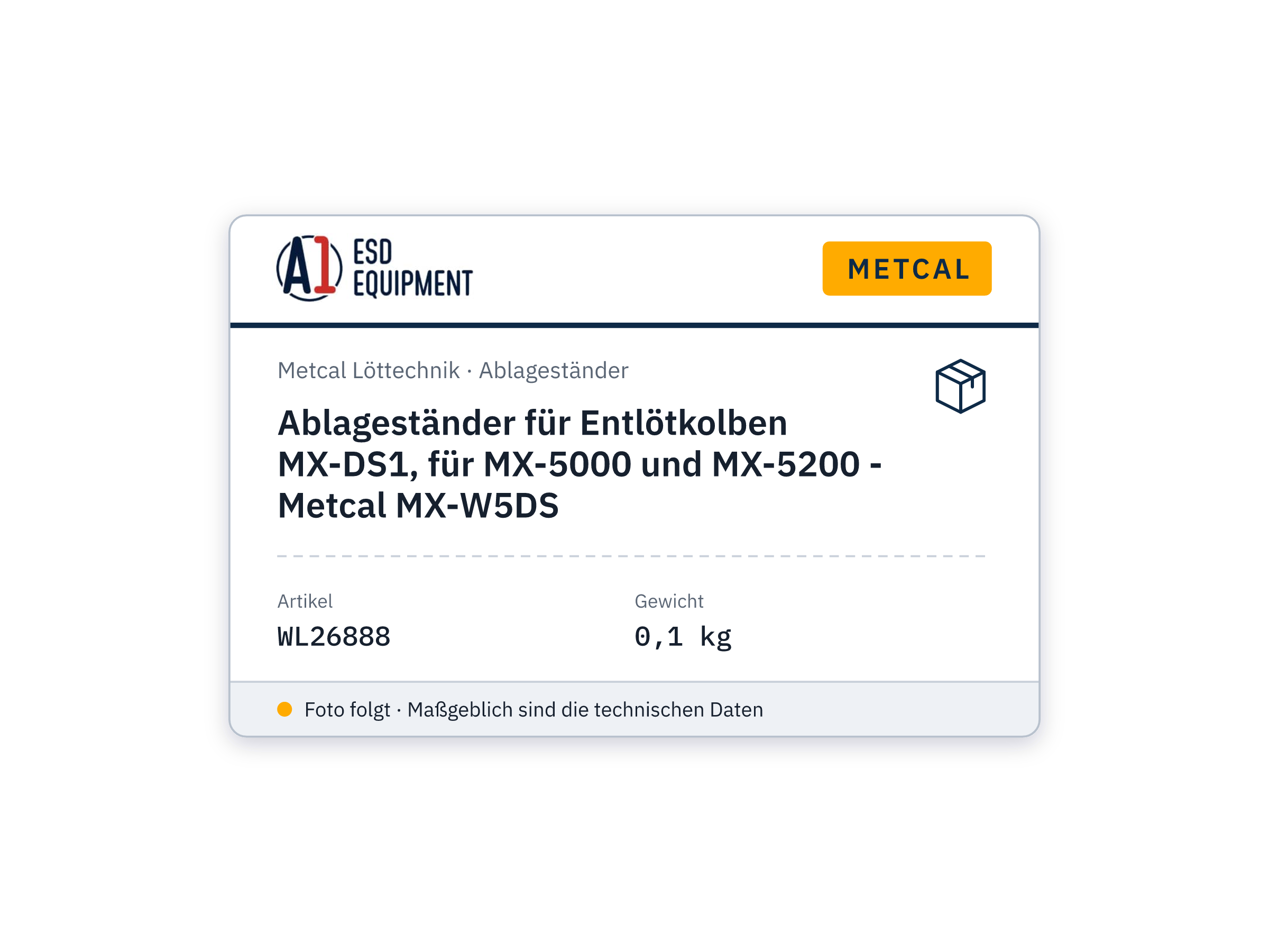 Ablageständer für Entlötkolben MX-DS1, für MX-5000 und MX-5200 - Metcal MX-W5DS