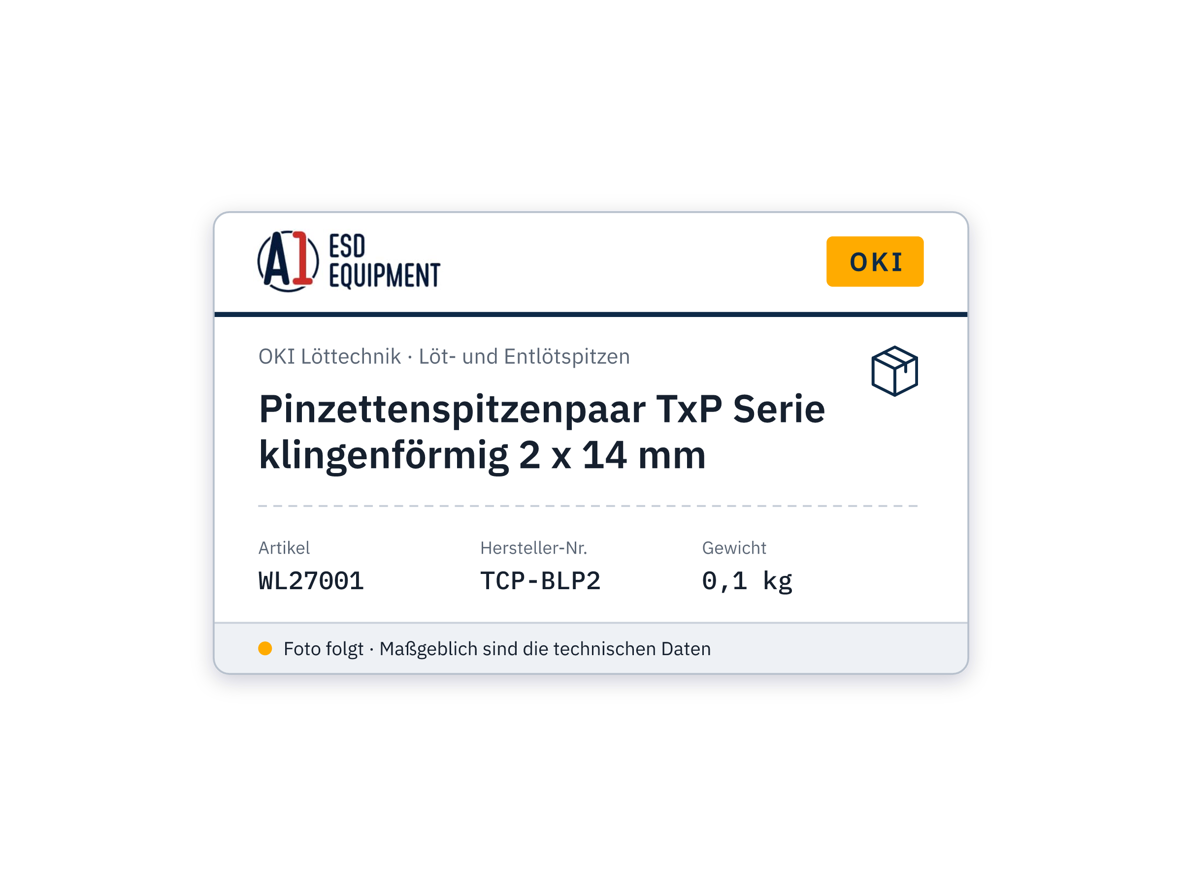 Paire de pannes pour brucelles TxP série en lame 2 x 14 mm - Oki TCP-BLP2