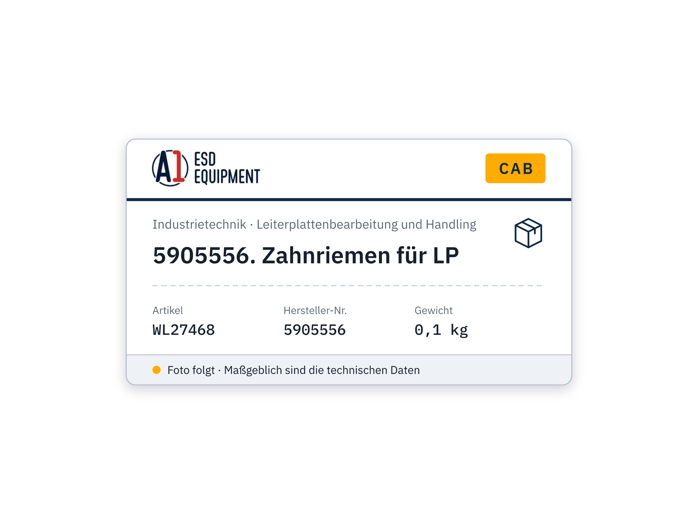 Cab 5905556. Zahnriemen für LP