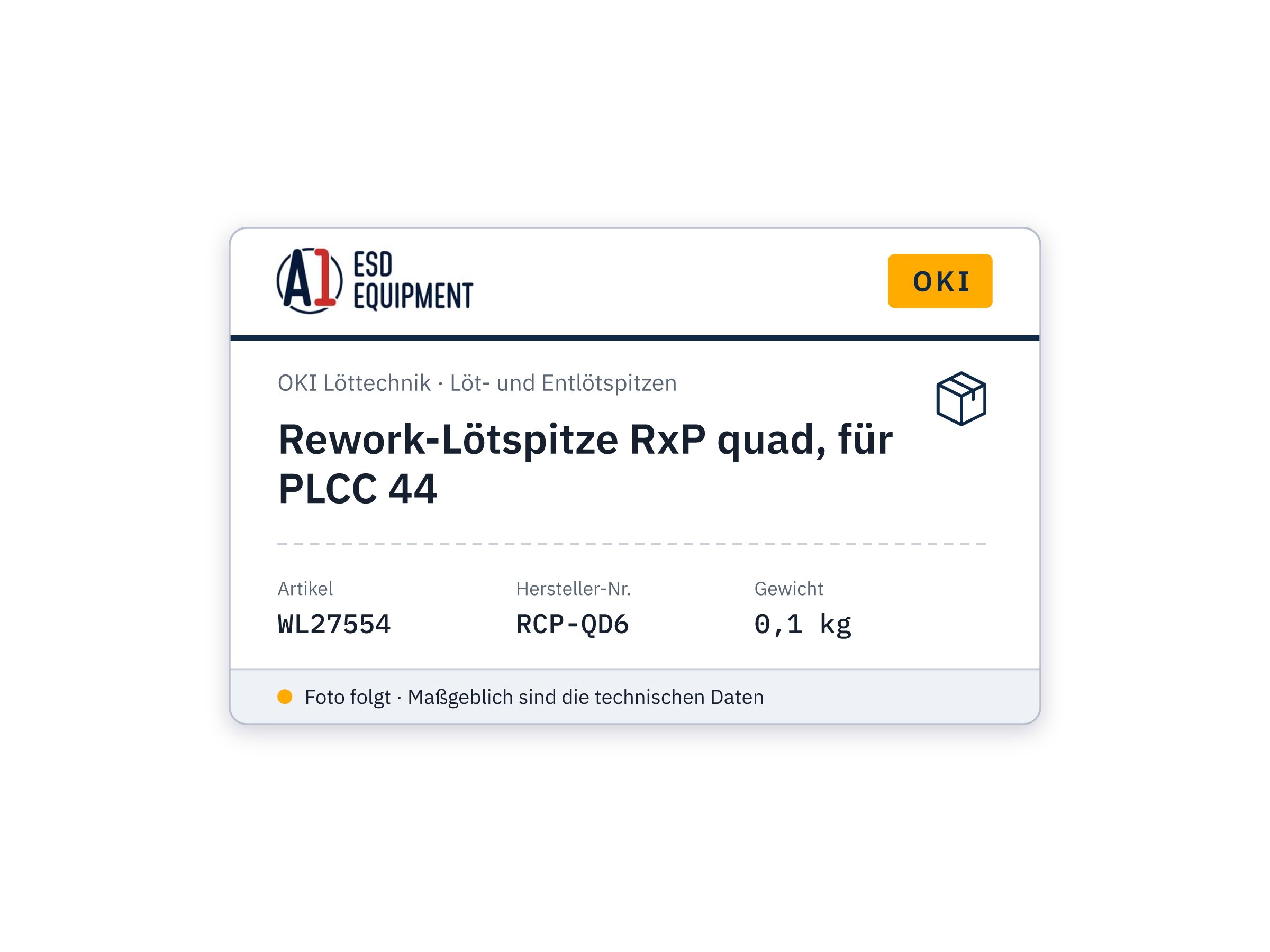 Panne de reprise RxP quad, pour PLCC 44 - Oki RCP-QD6