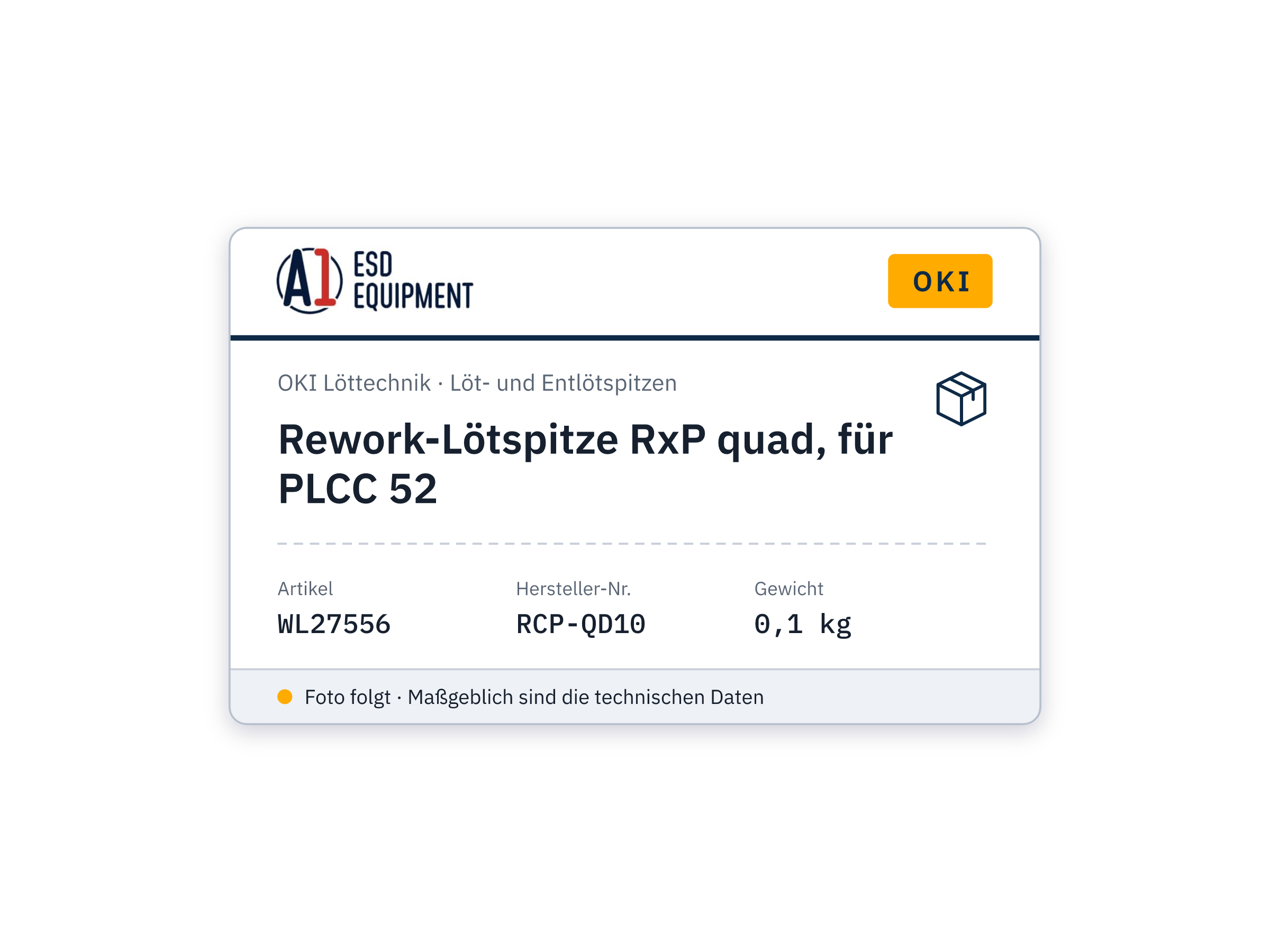 Panne de reprise RxP quad, pour PLCC 52 - Oki RCP-QD10