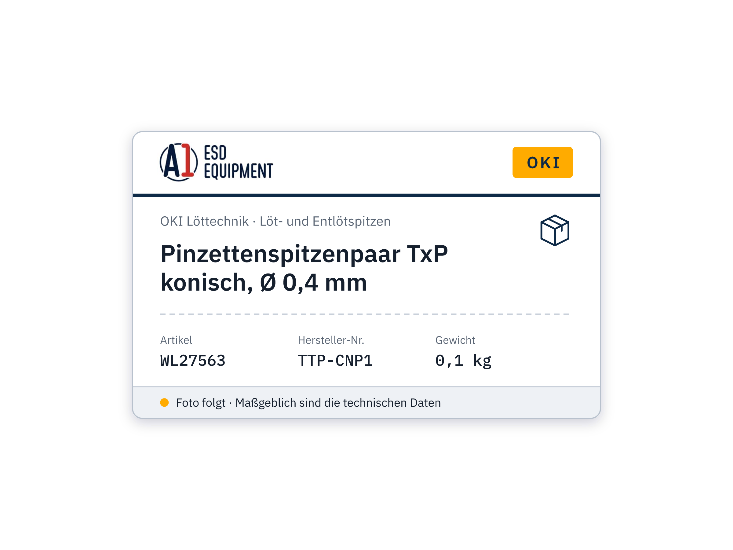Paire de pannes pour brucelle TxP conique, Ø 0.4 mm - Oki TTP-CNP1