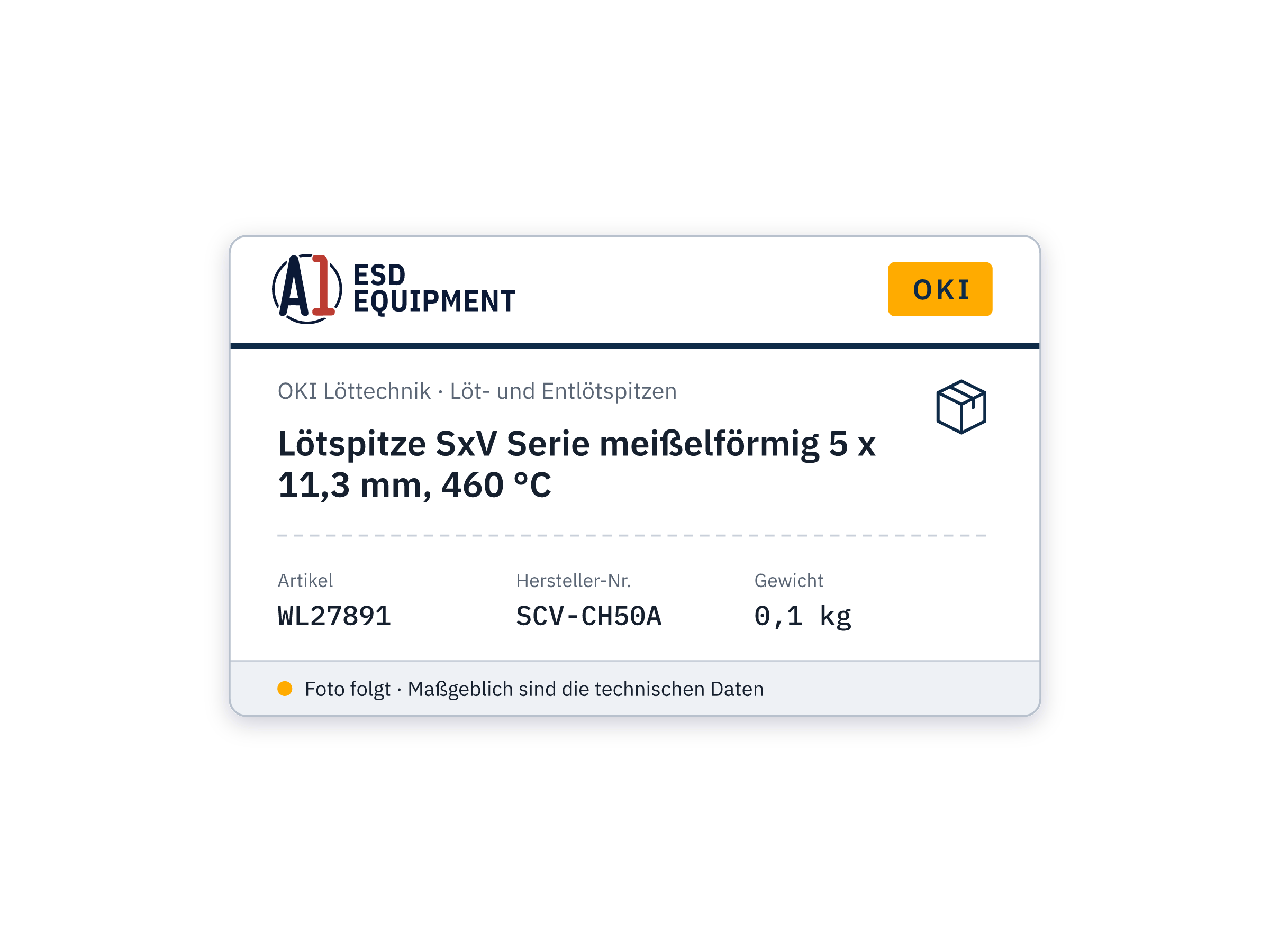 Panne de soudage série SxV en biseau 5 x 11,3 mm, 460 °C - Oki SCV-CH50A