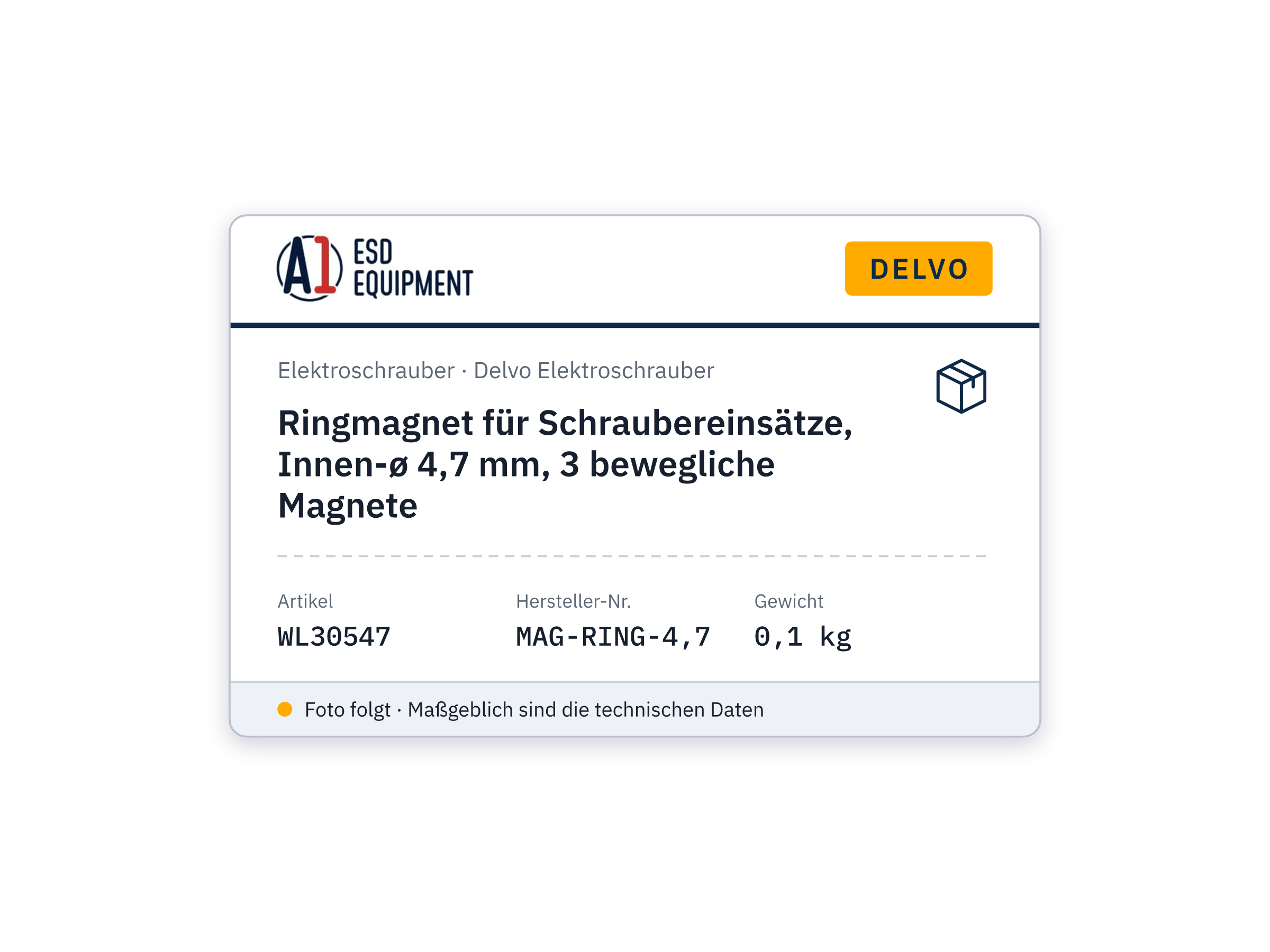 Aimant annulaire pour embouts, ø intérieur 4,7 mm, 3 aimants mobiles - Delvo MAG-RING-4,7