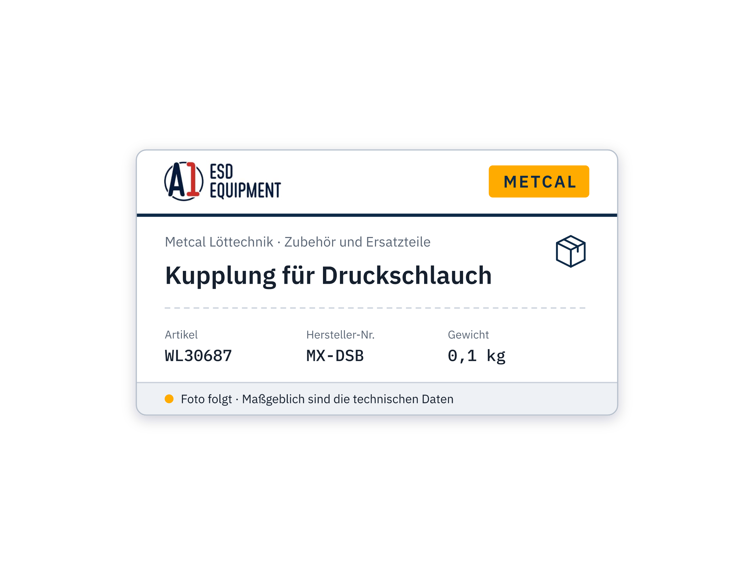 Kupplung für Druckschlauch - Metcal MX-DSB