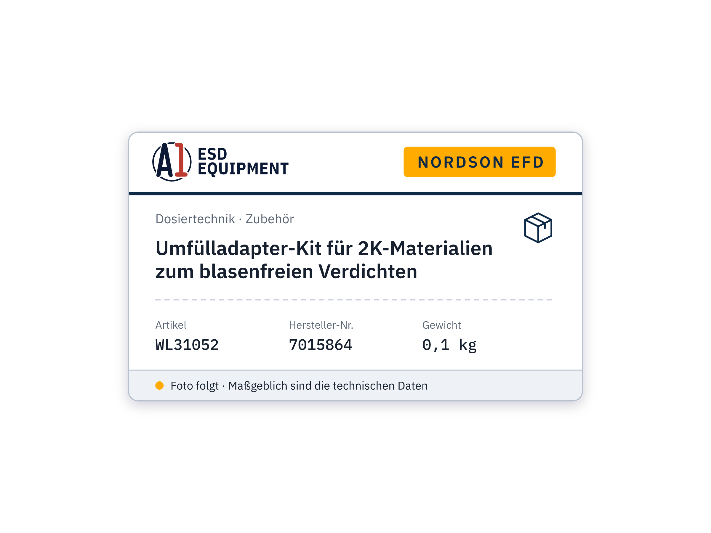 Kit adaptateur de transfert pour matériaux bi-composants - Nordson EFD 7015864