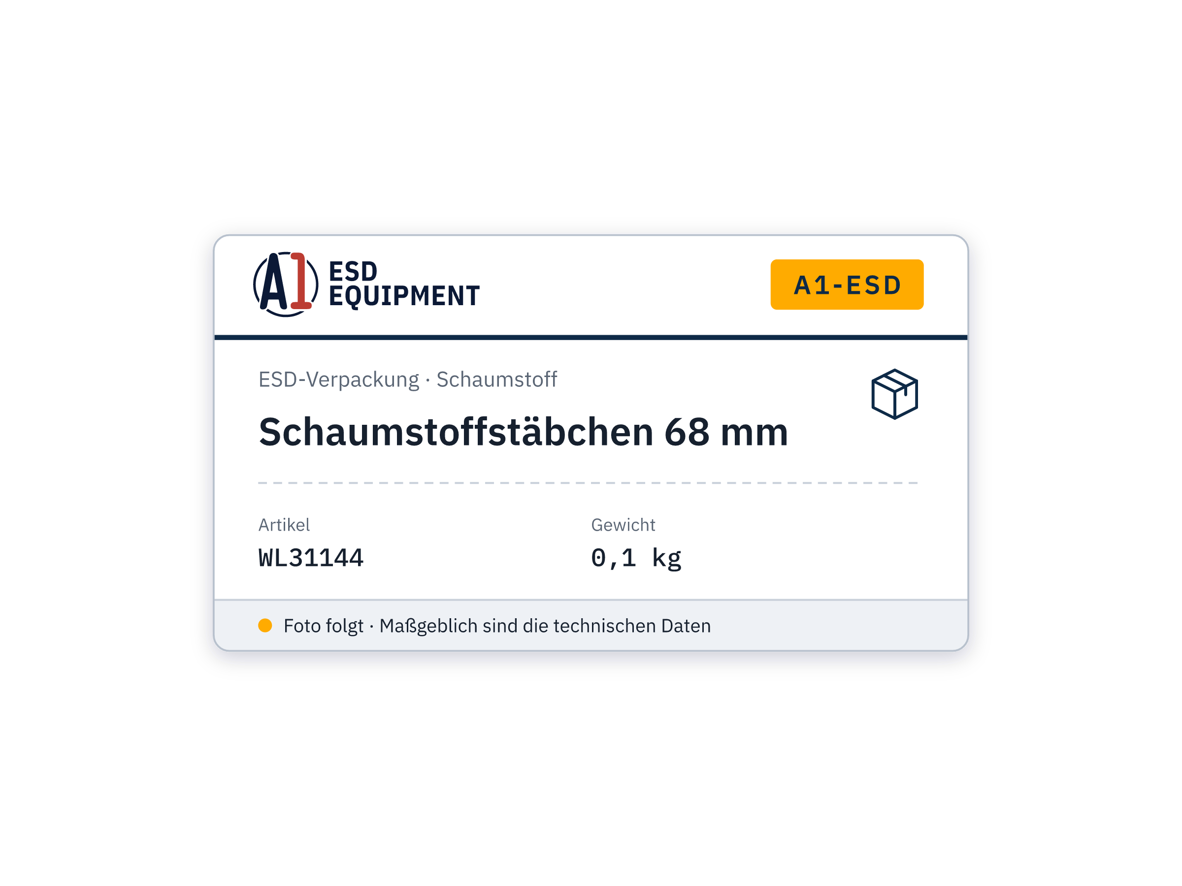Schaumstoffstäbchen 68 mm