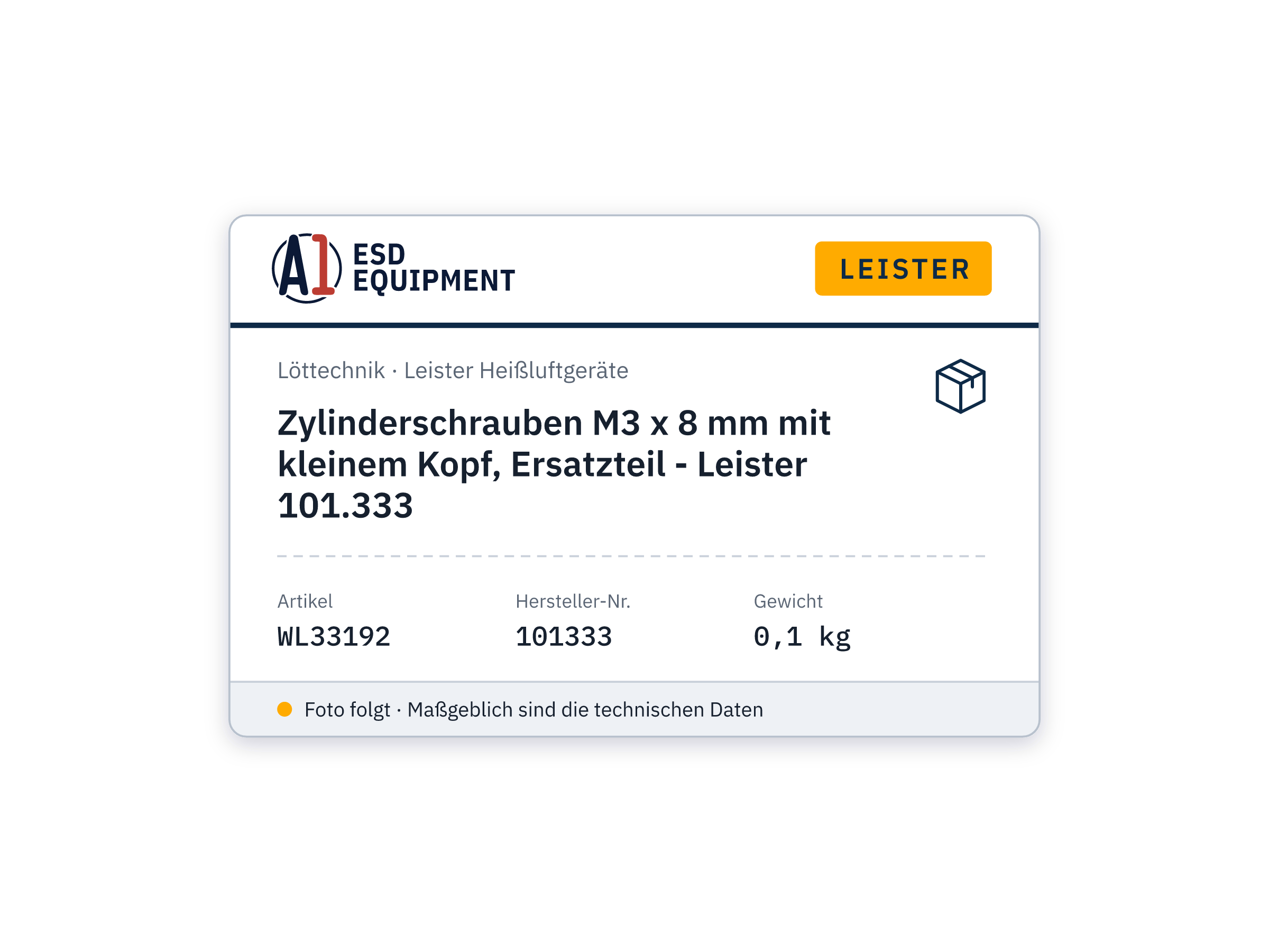 Zylinderschrauben M3 x 8 mm mit kleinem Kopf, Ersatzteil - Leister 101.333
