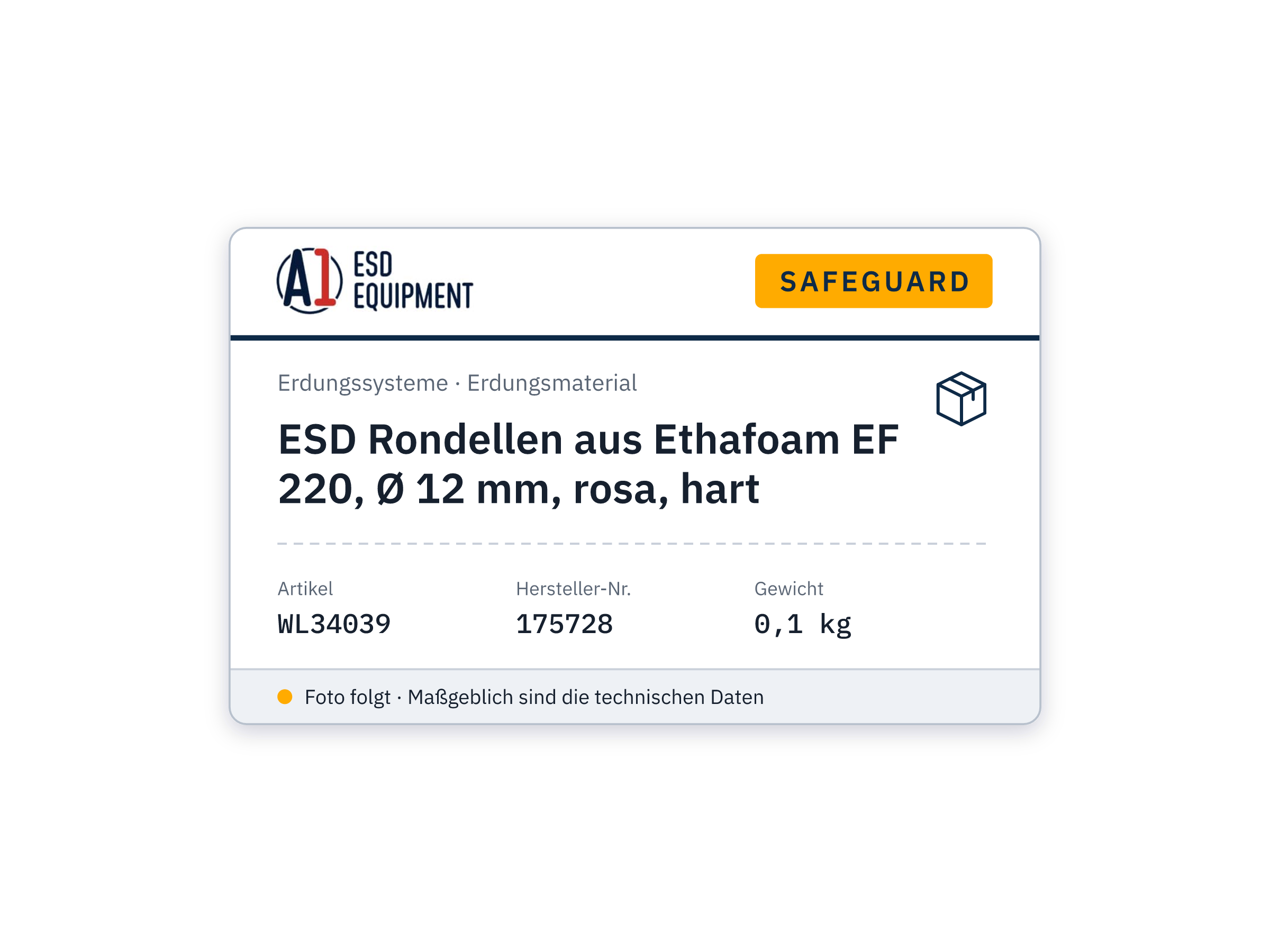 Rondelles ESD en Ethafoam EF 220, Ø 12 mm, rose, dur