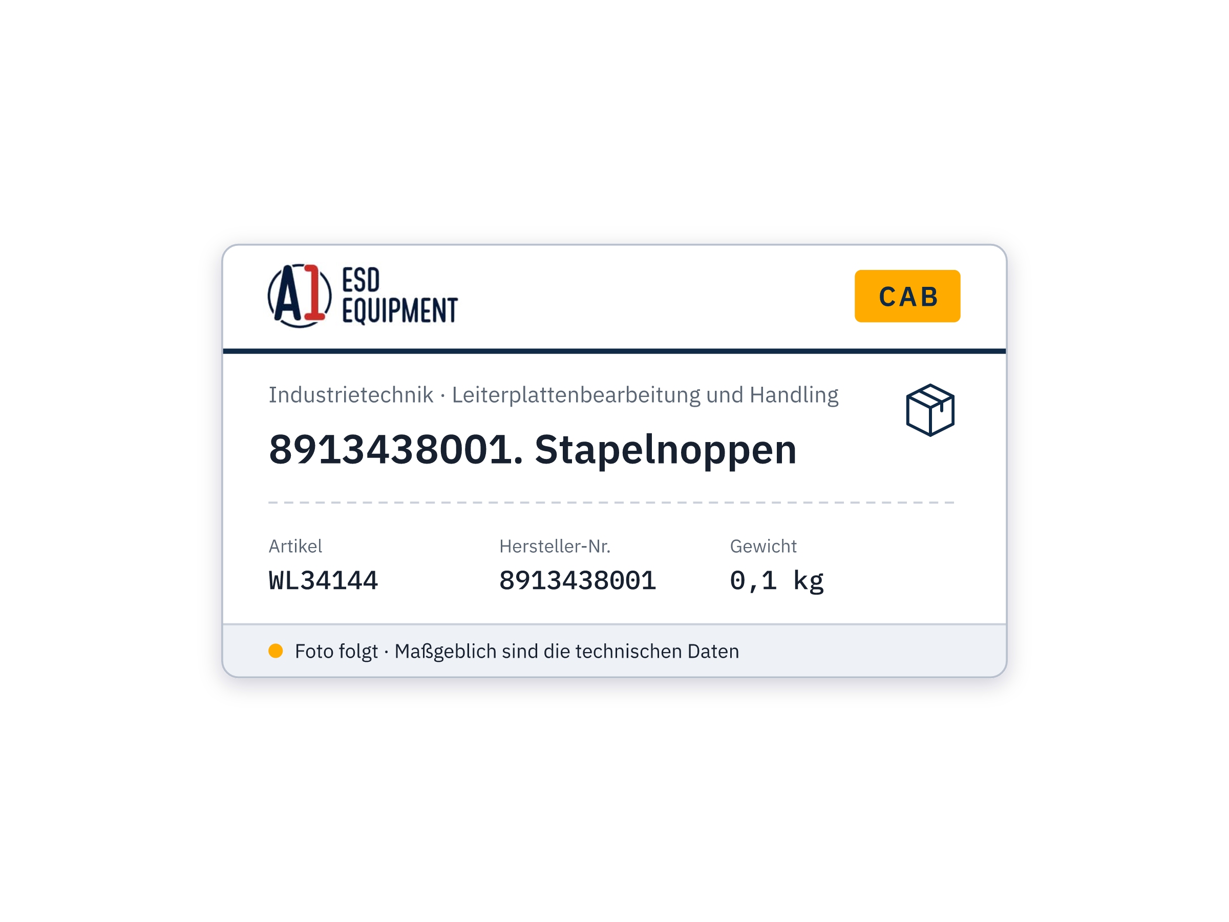Cab 8913438001. Stapelnoppen