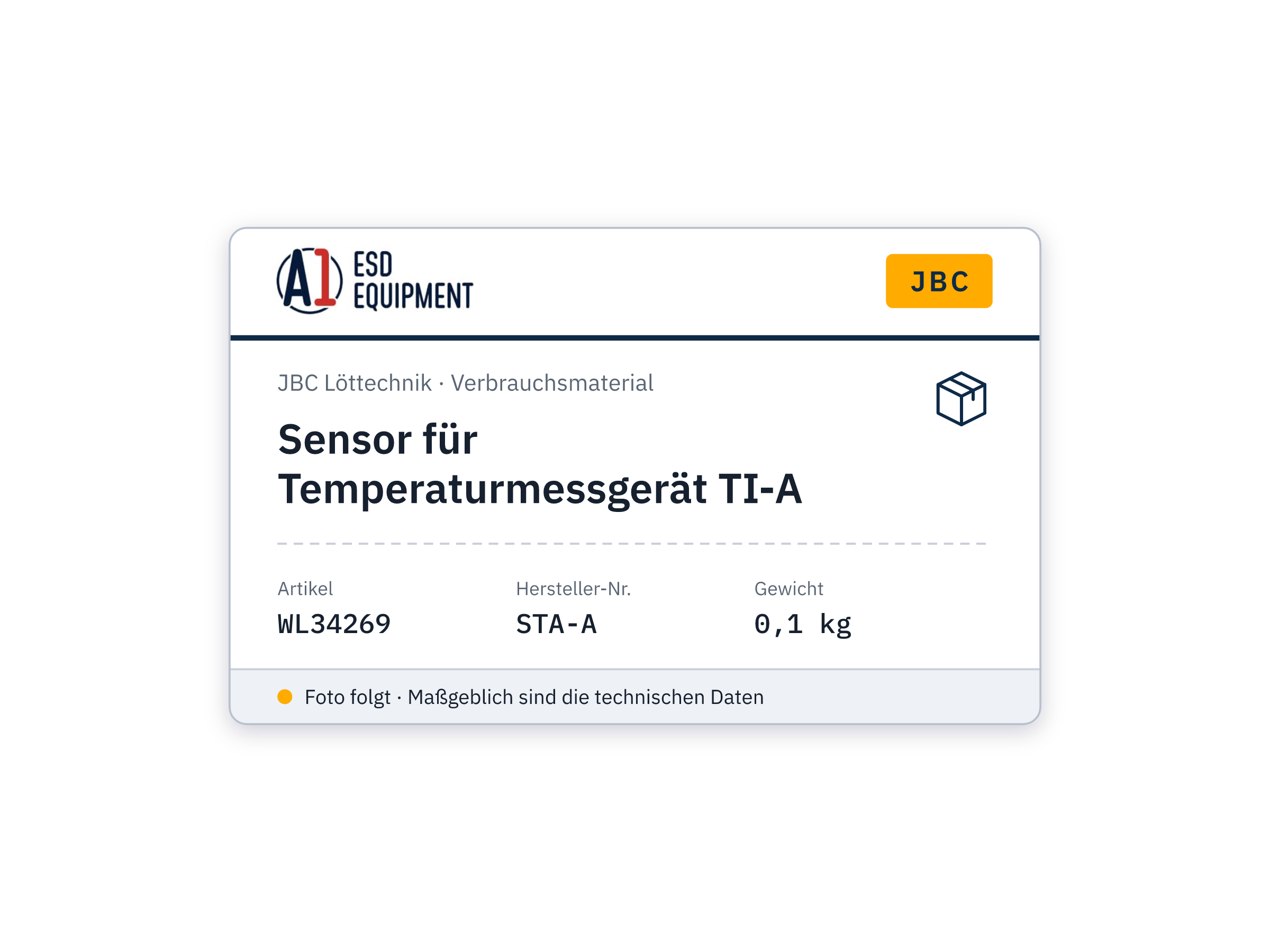 Sensor für Temperaturmessgerät TI-A - JBC STA-A