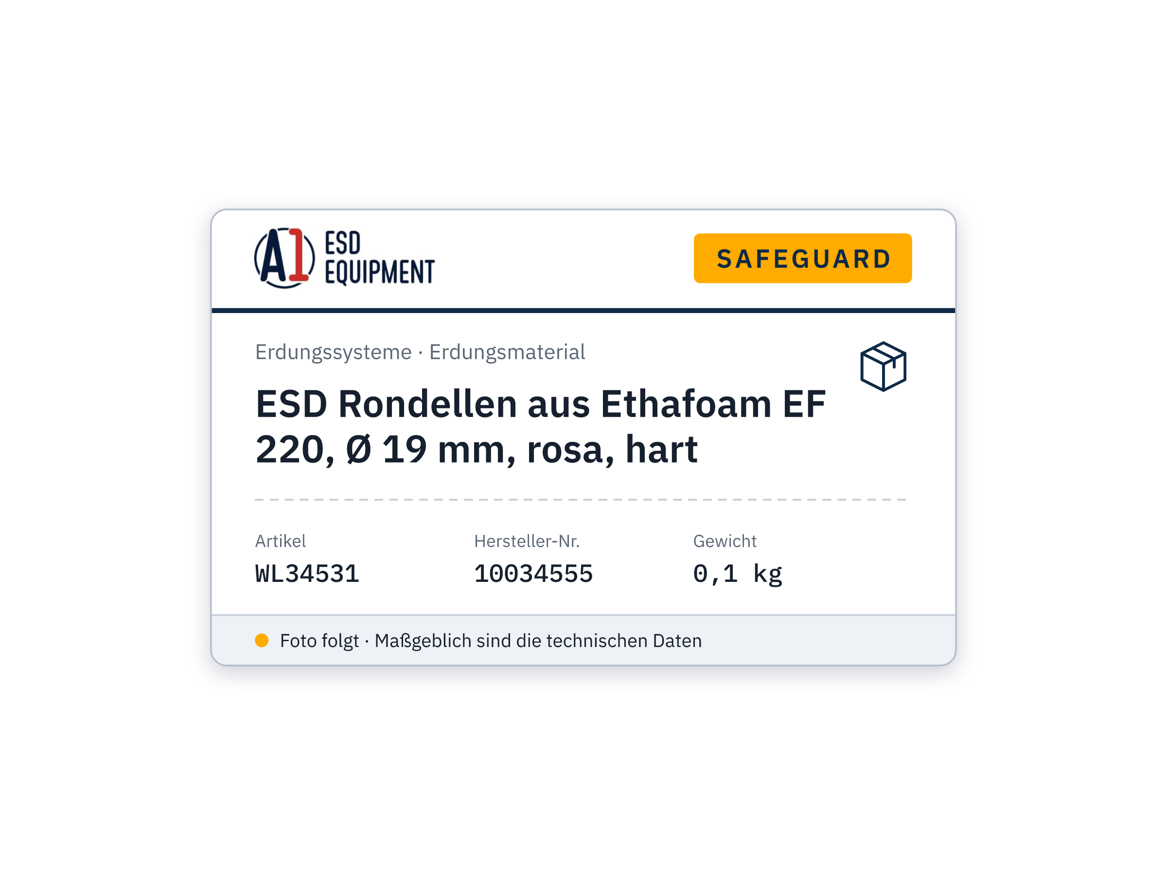 ESD rondelles made of Ethafoam EF 220, Ø 19 mm, pink, hard