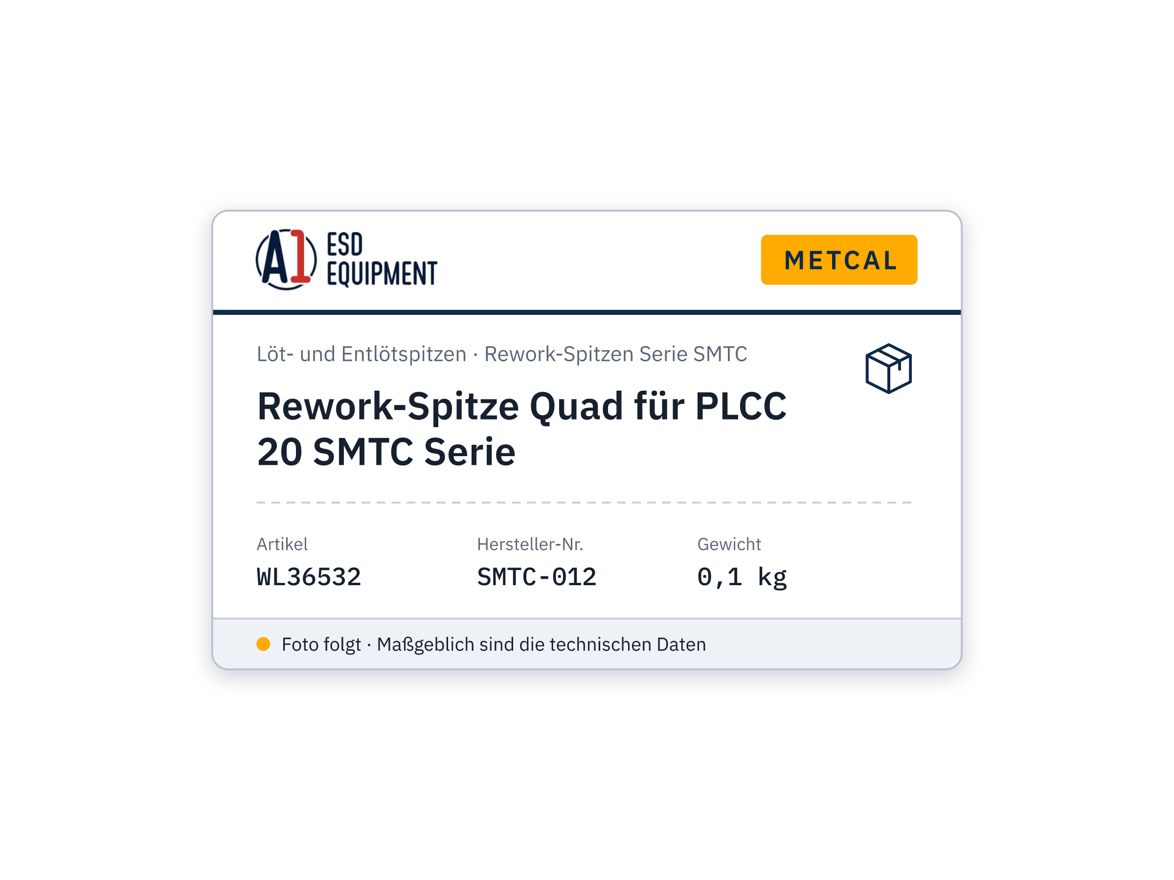 Panne de reprise quad pour PLCC 20 série SMTC - Metcal SMTC-012