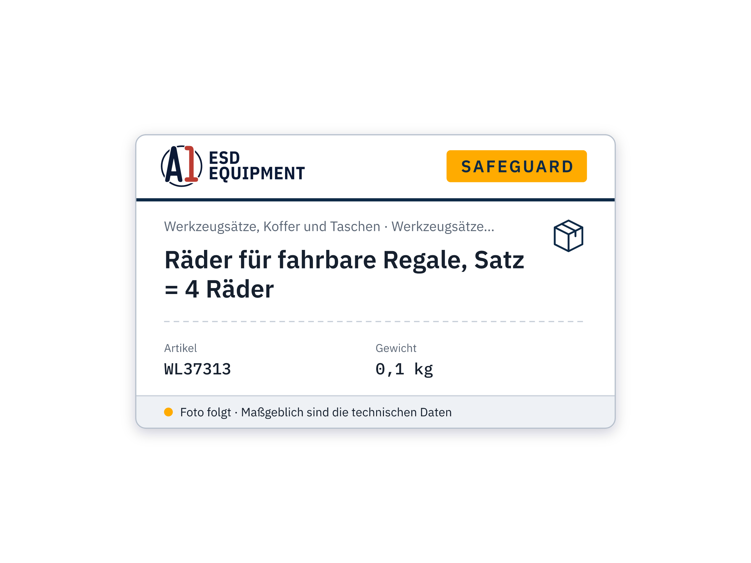 Räder für fahrbare Regale, Satz = 4 Räder