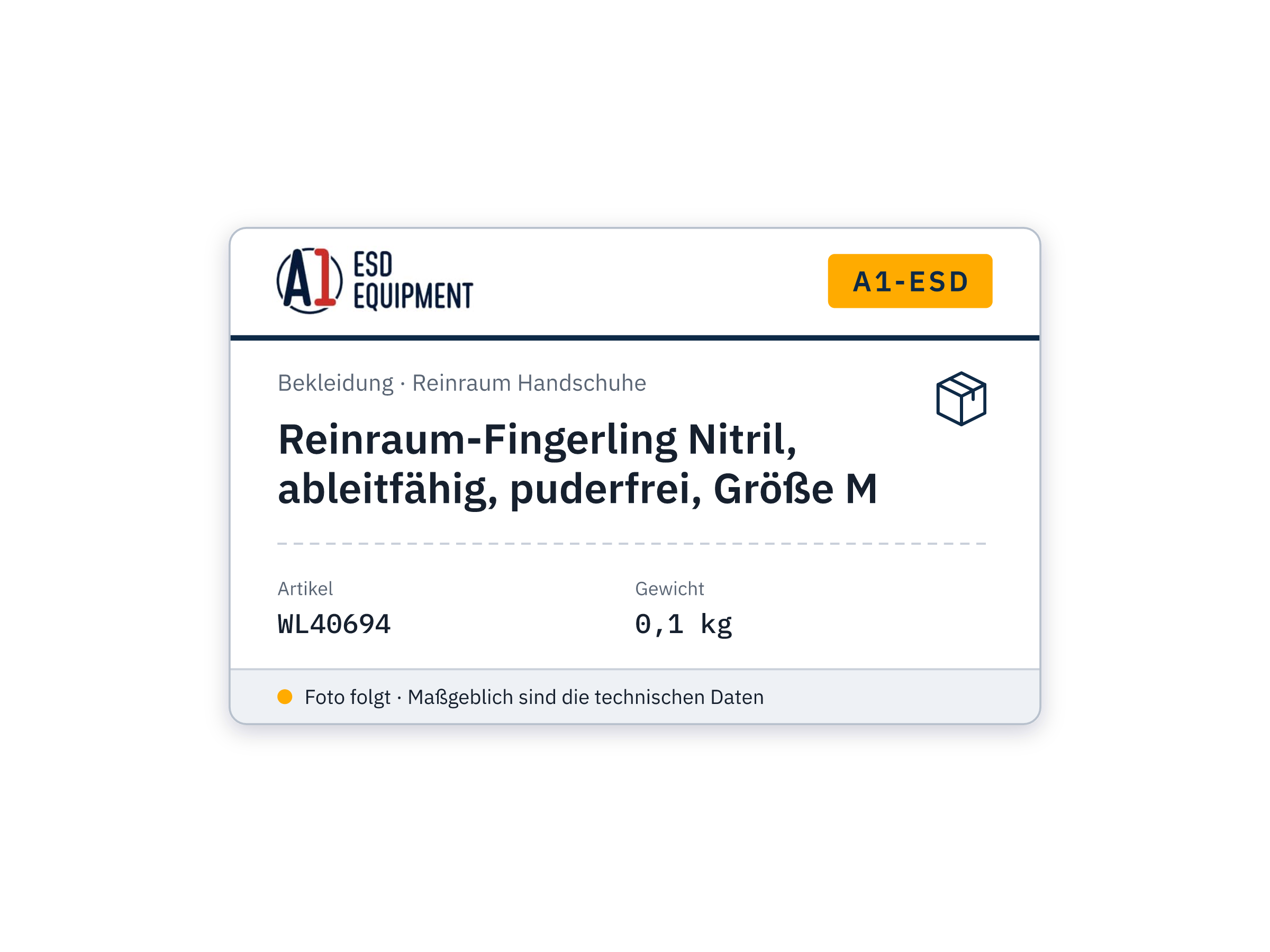 Cleanroom finger cots nitrile, dissipative, powder-free, size M
