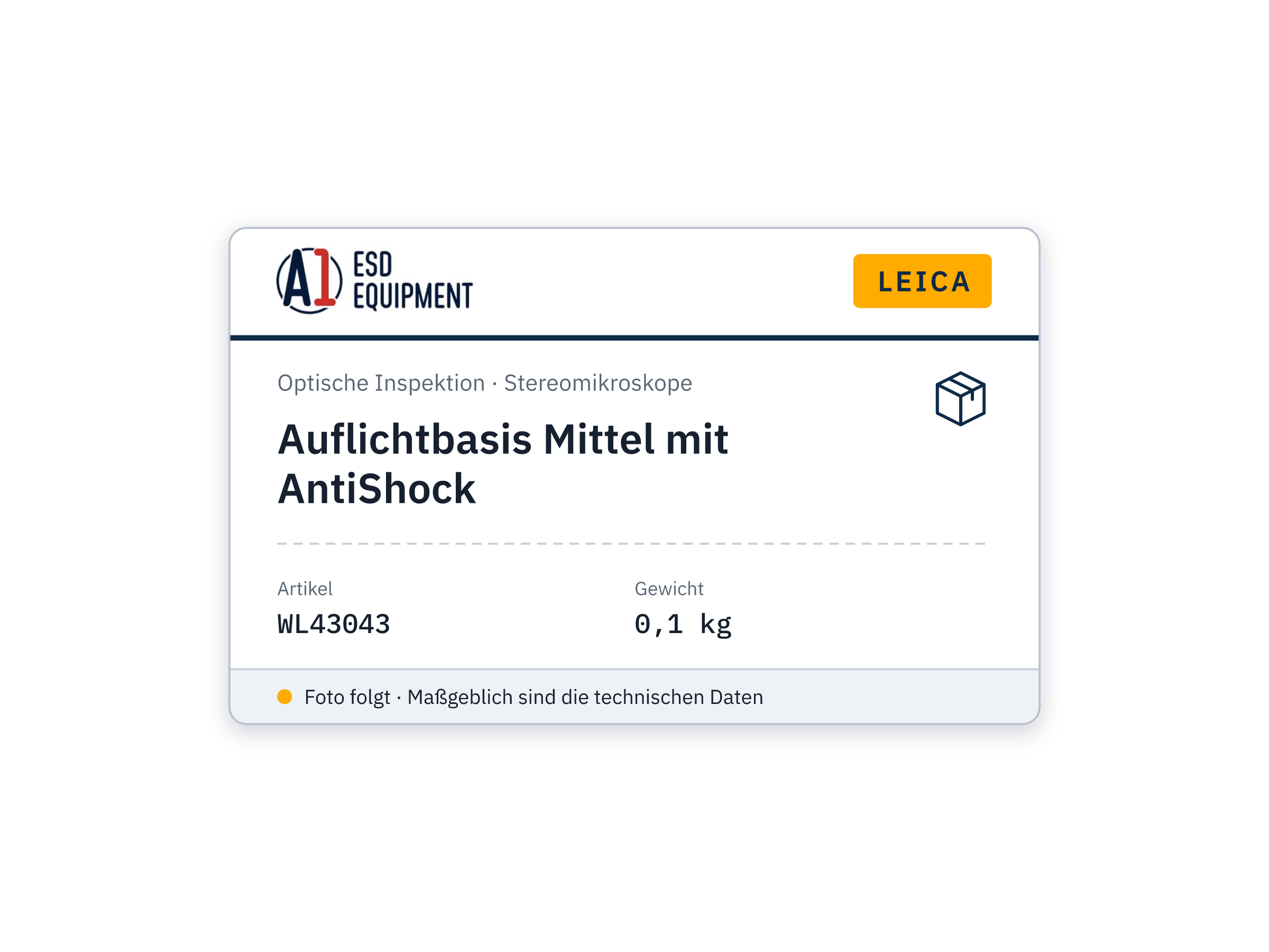 Leica Auflichtbasis Mittel mit AntiShock