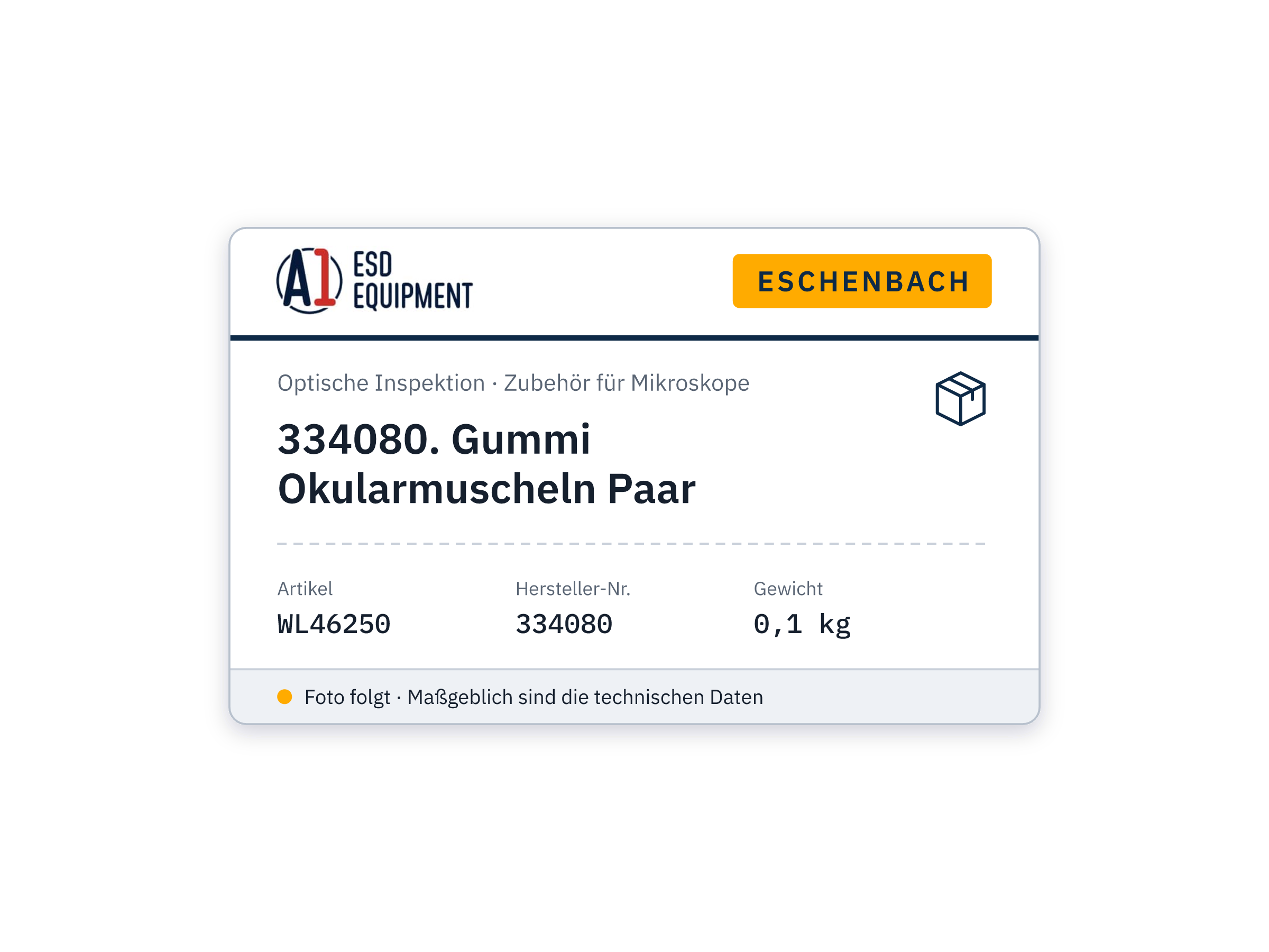 Eschenbach 334080. Gummi Okularmuscheln Paar
