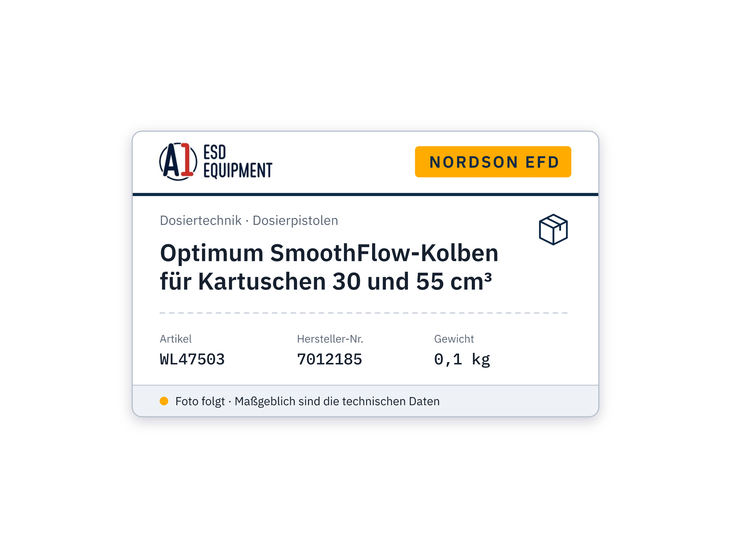 Optimum SmoothFlow-Kolben für Kartuschen 30 und 55 cm³ - Nordson EFD 7012185