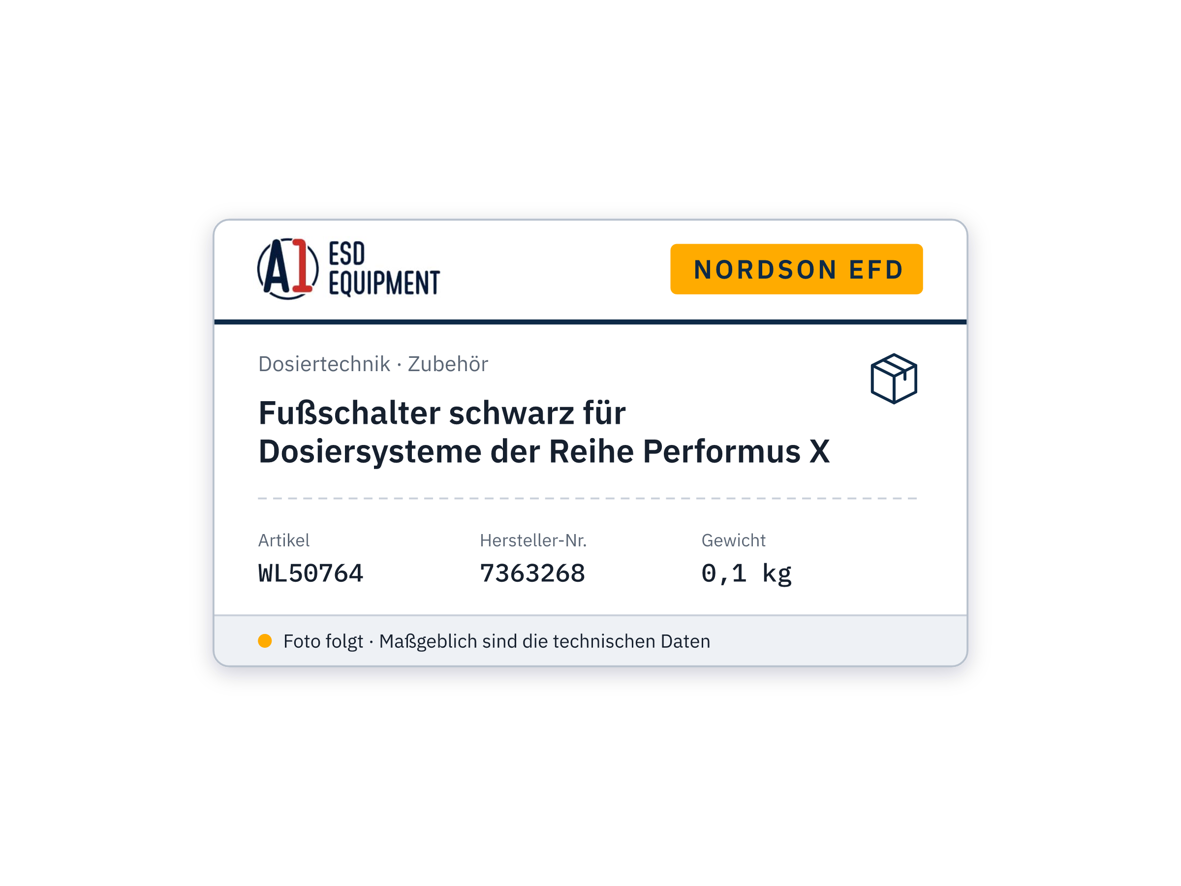 Pédale de commande noire pour systèmes de dosage Performus X - Nordson EFD 7363268