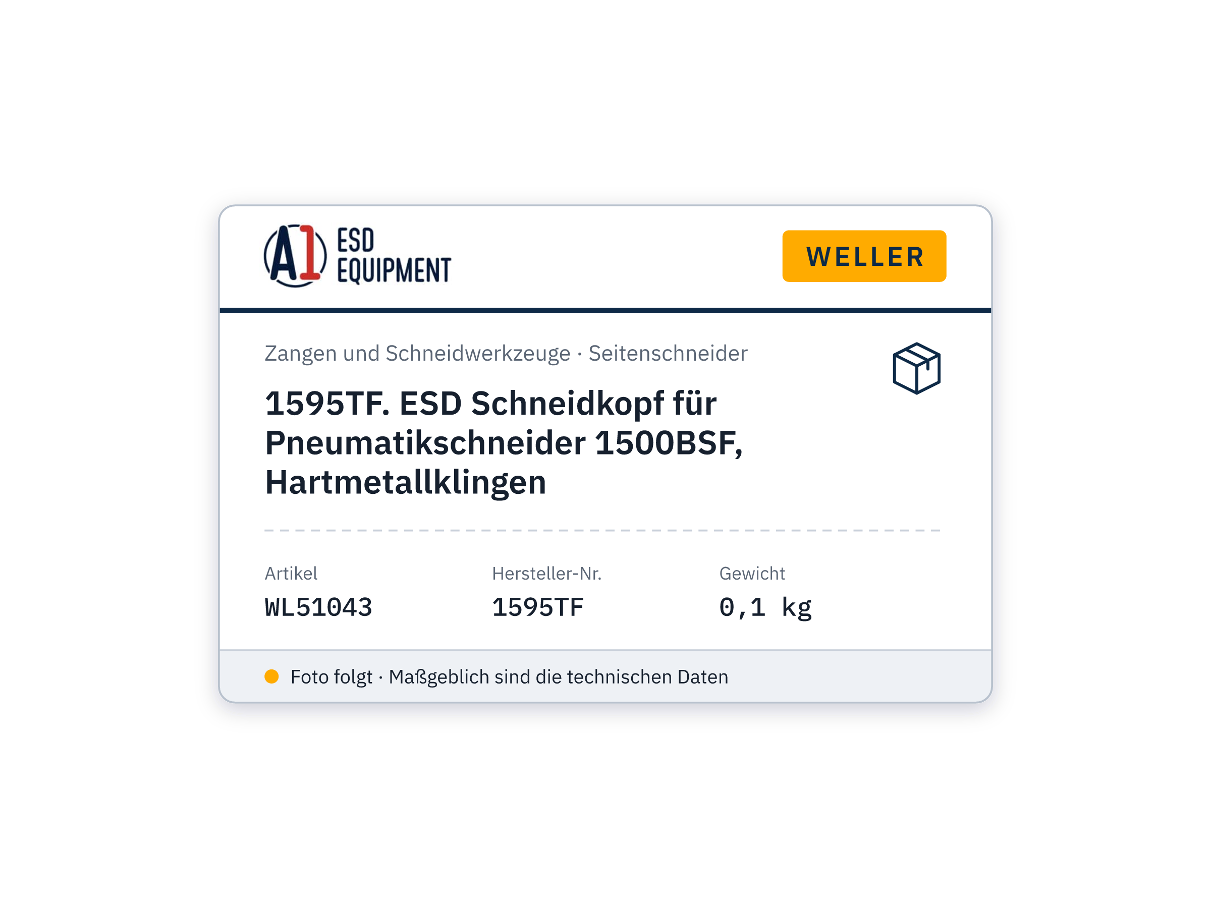 Weller Erem 1595TF. Waver Erem 1595TF Cutting Head for 1500BSF Pneumatic Cutter, Hard Metal Blades