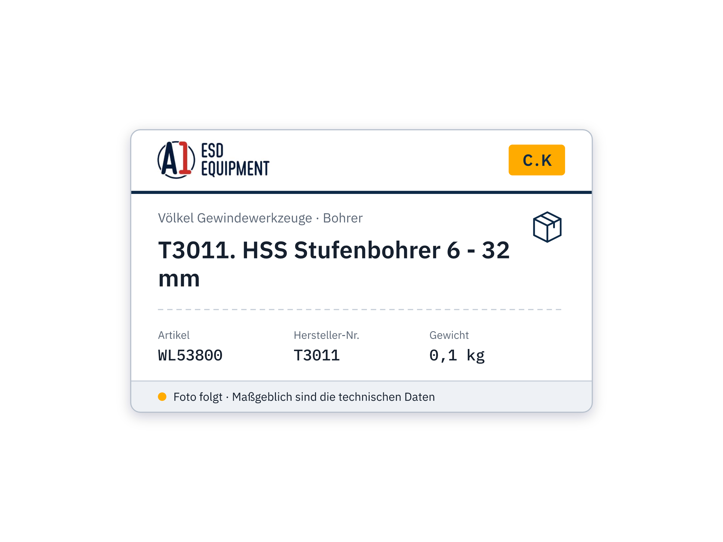 C.K T3011. HSS Stufenbohrer 6 - 32 mm