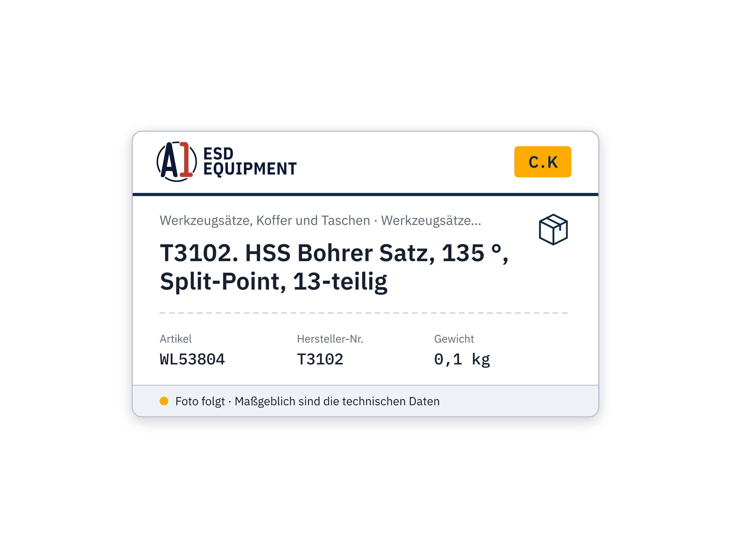 C.K T3102. HSS Bohrer Satz, 135 °, Split-Point, 13-teilig