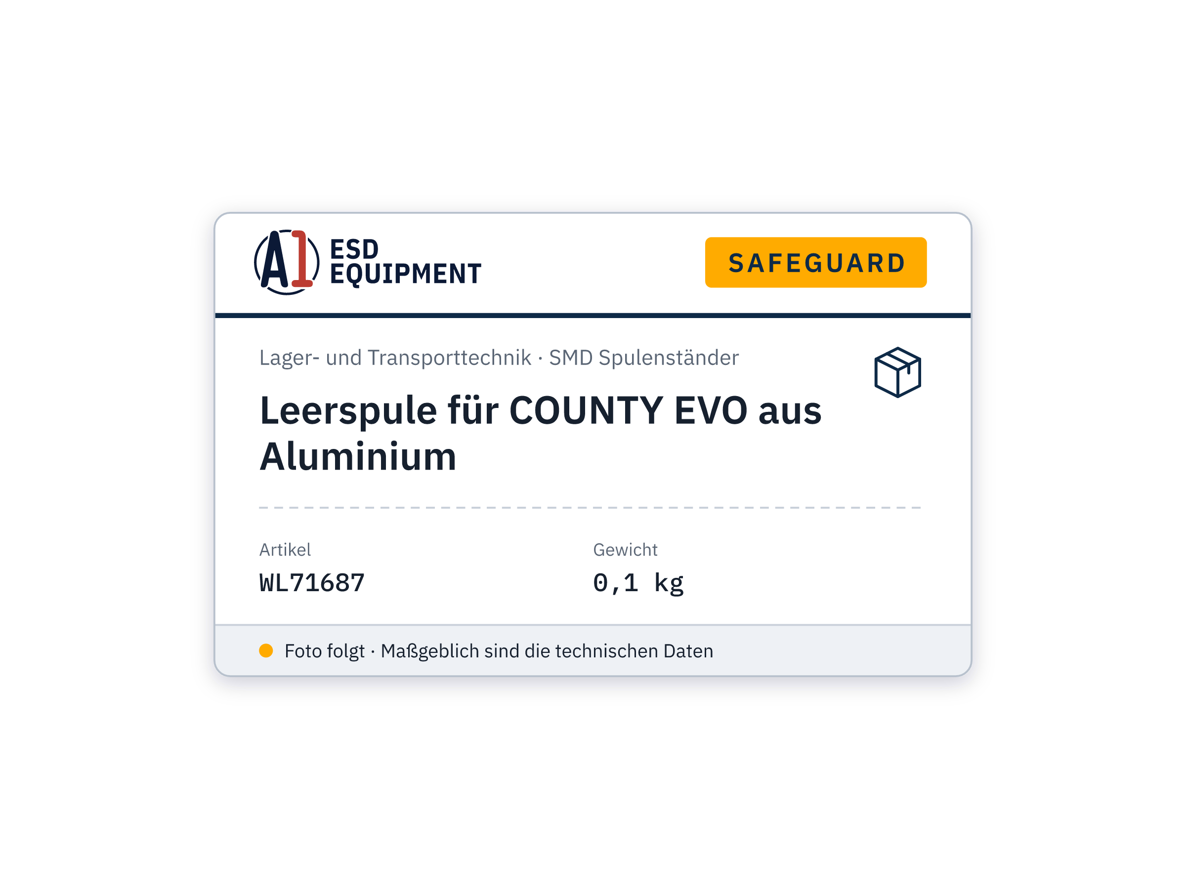 Leerspule für COUNTY EVO aus Aluminium