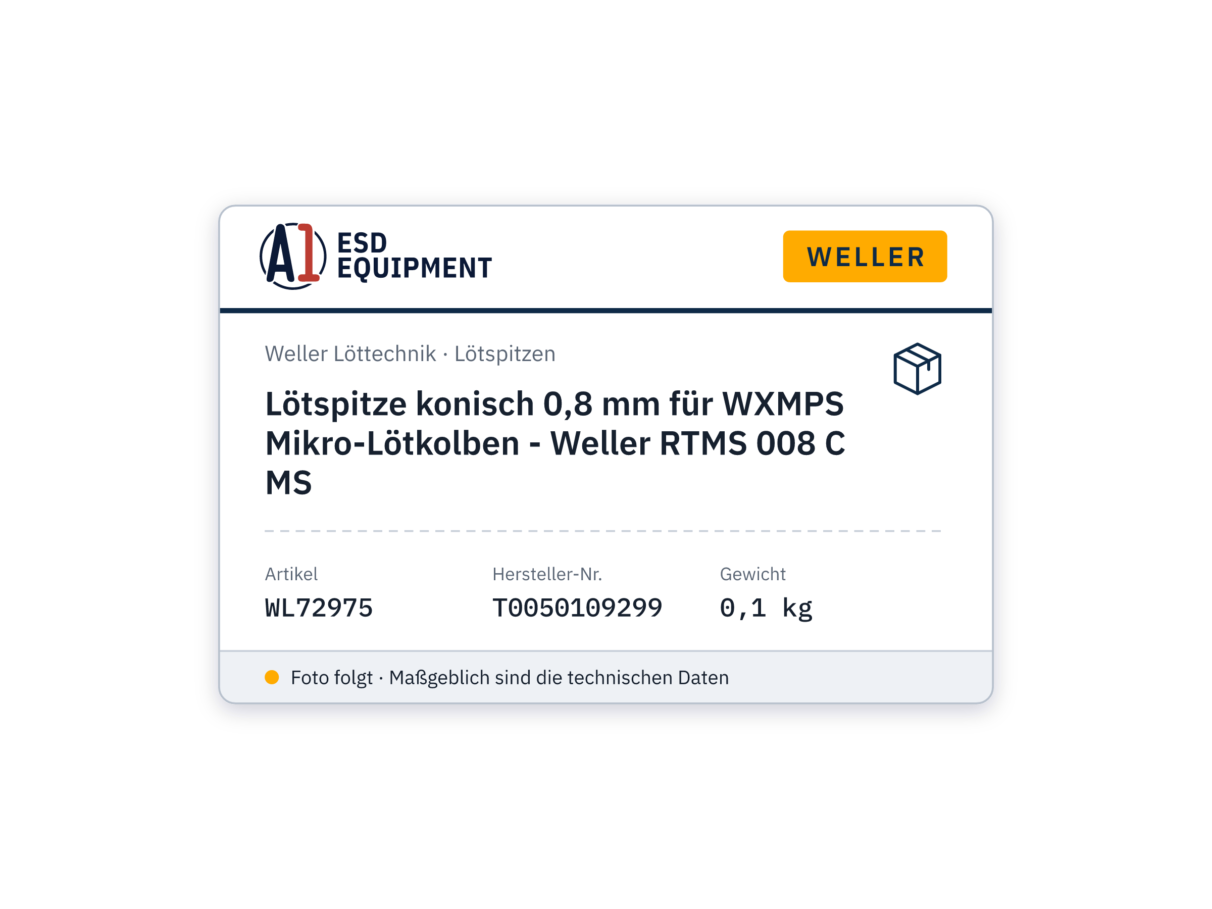 Lötspitze konisch 0,8 mm für WXMPS Mikro-Lötkolben - Weller RTMS 008 C MS