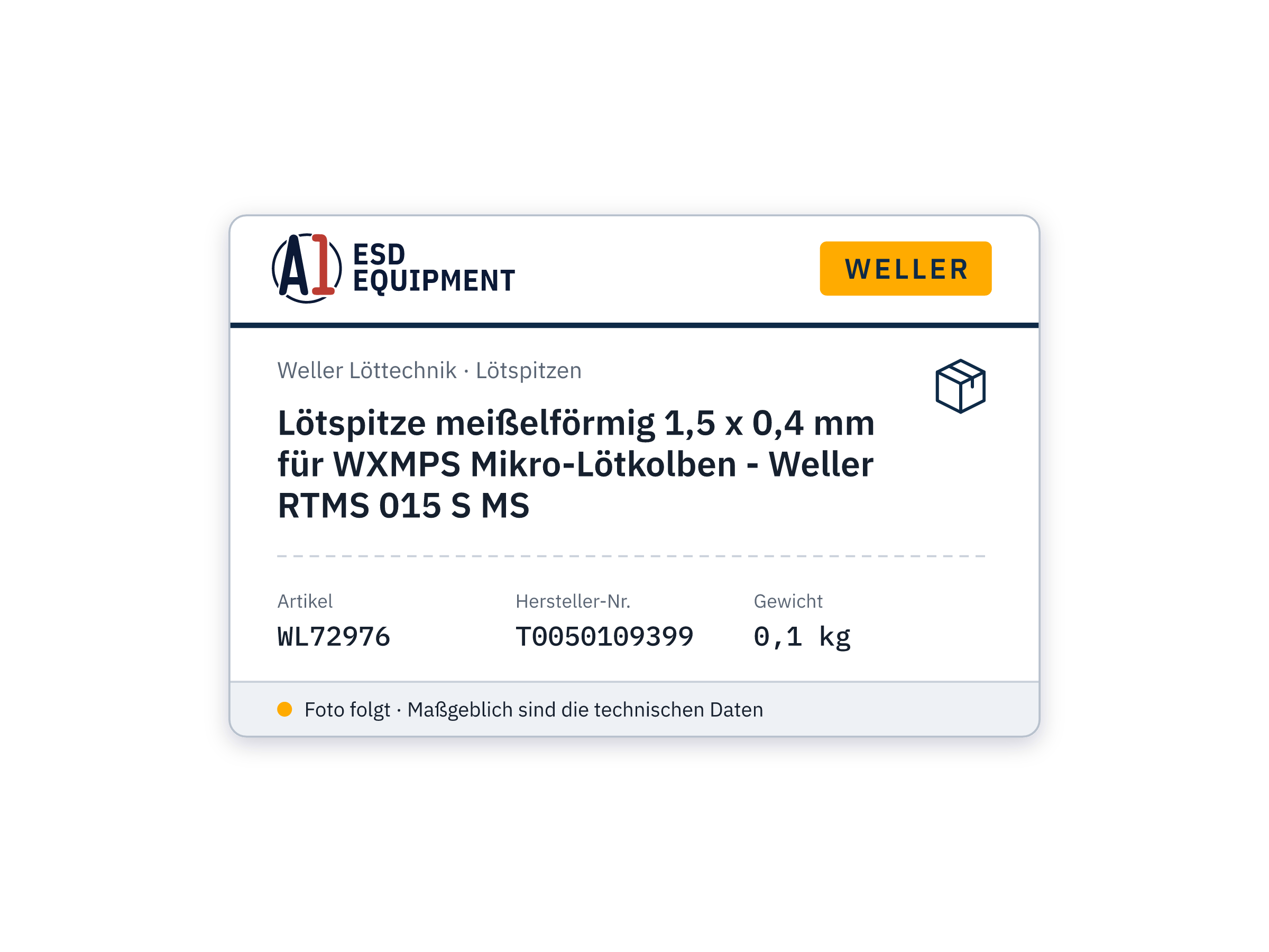Panne de soudage en biseau 1,5 x 0,4 mm pour fer micro WXMPS - Weller RTMS 015 S MS