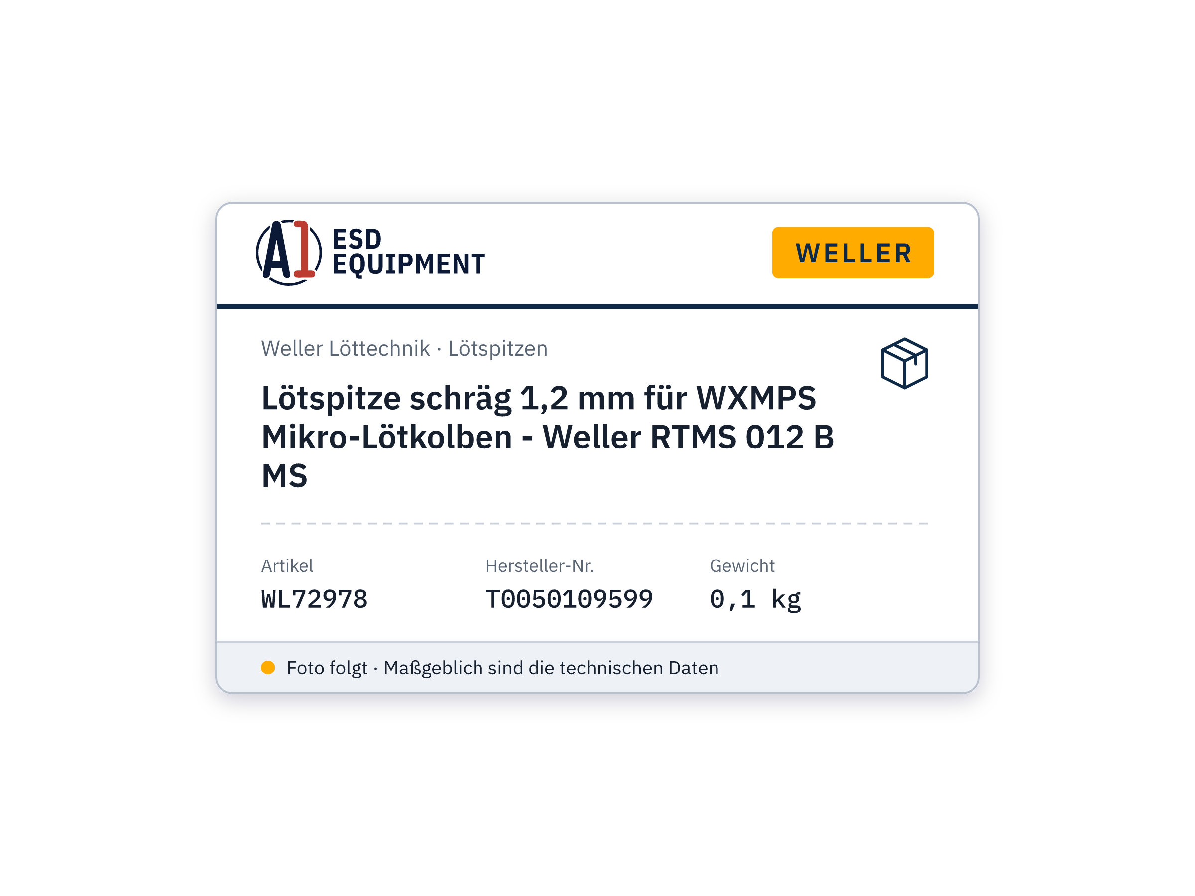 Lötspitze schräg 1,2 mm für WXMPS Mikro-Lötkolben - Weller RTMS 012 B MS