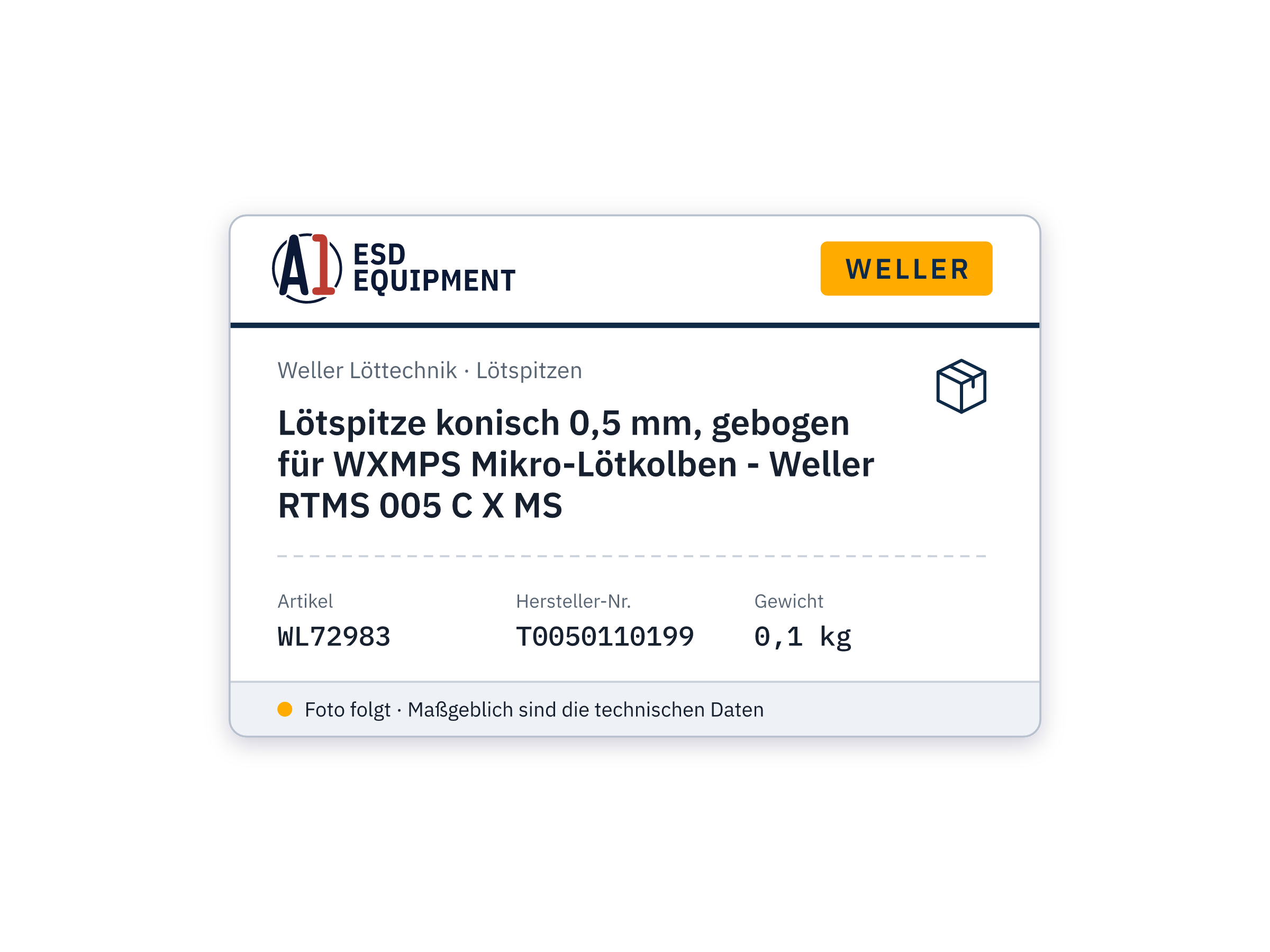 Lötspitze konisch 0,5 mm, gebogen für WXMPS Mikro-Lötkolben - Weller RTMS 005 C X MS