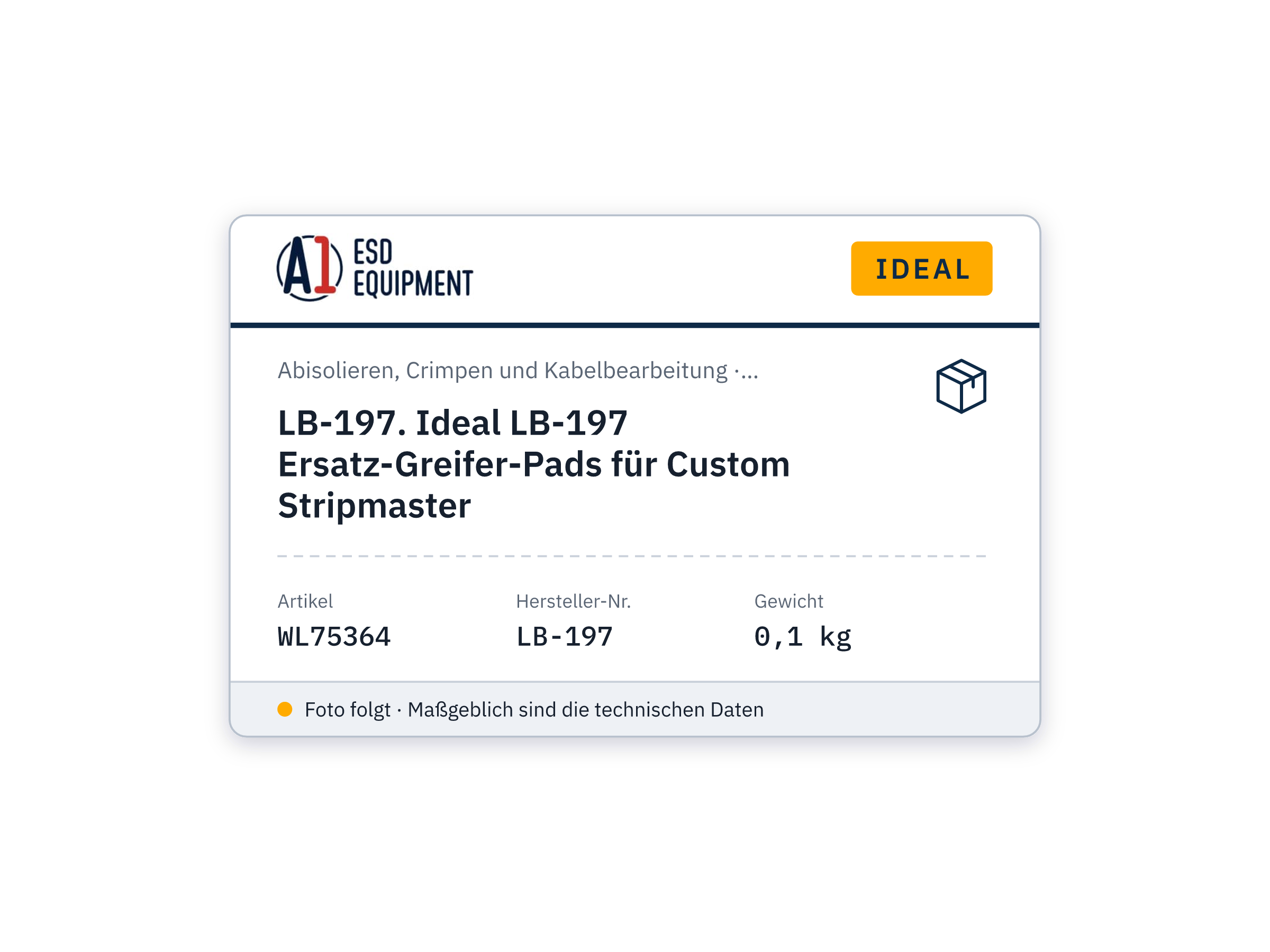 Ideal LB-197. Ideal LB-197 Ersatz-Greifer-Pads für Custom Stripmaster